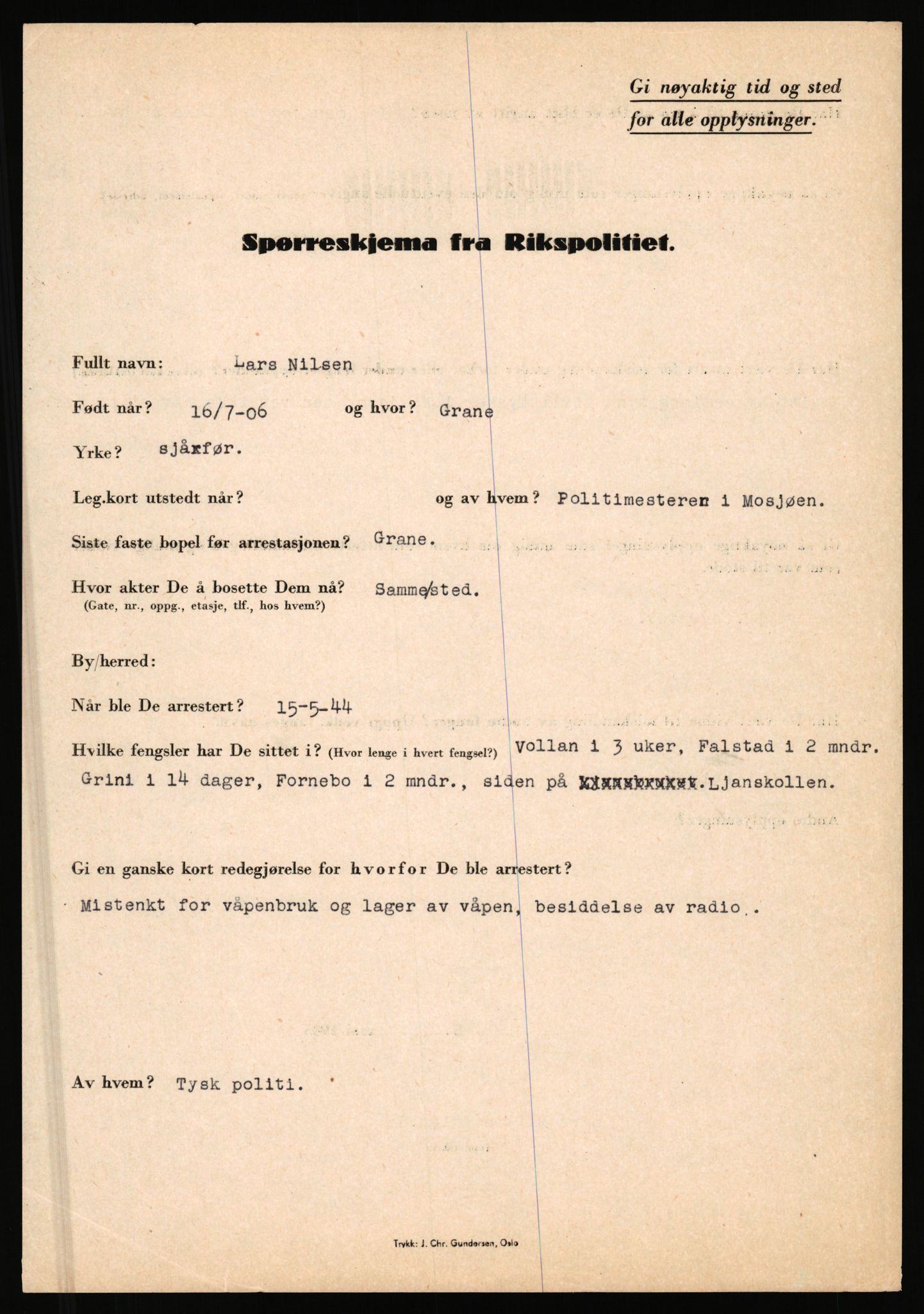 Rikspolitisjefen, AV/RA-S-1560/L/L0012: Mogensen, Øivind - Noraas, Lars, 1940-1945, p. 714