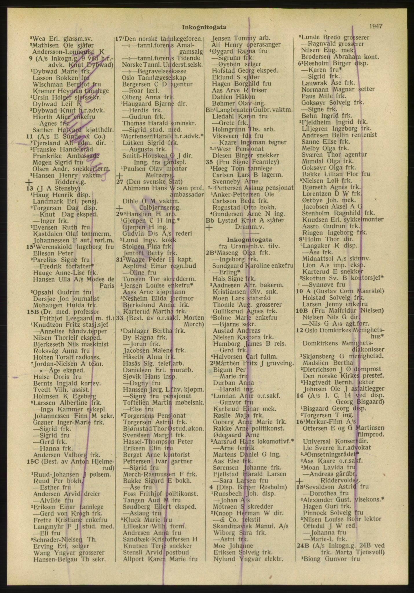 Kristiania/Oslo adressebok, PUBL/-, 1951, p. 1947