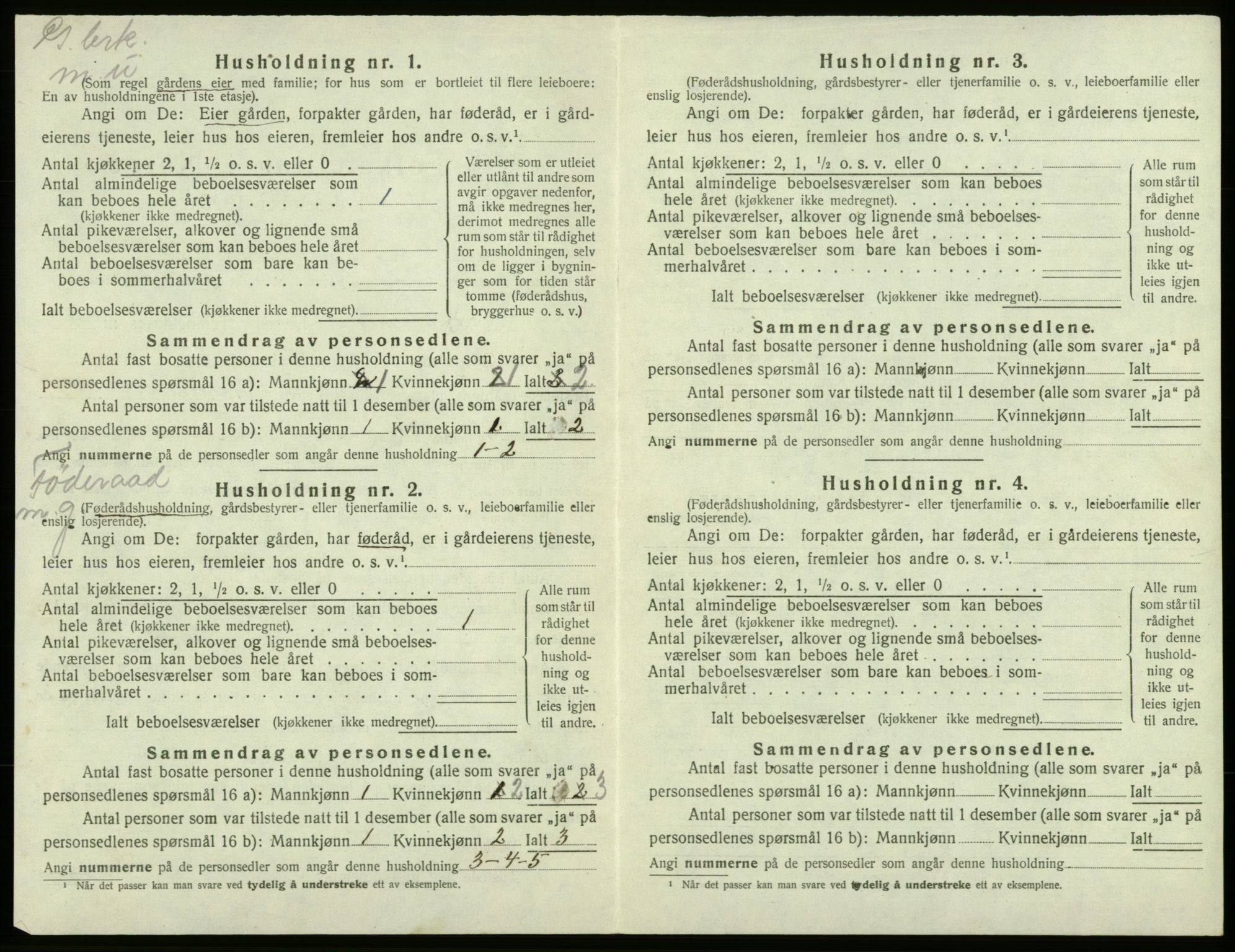 SAB, 1920 census for Bremnes, 1920, p. 810