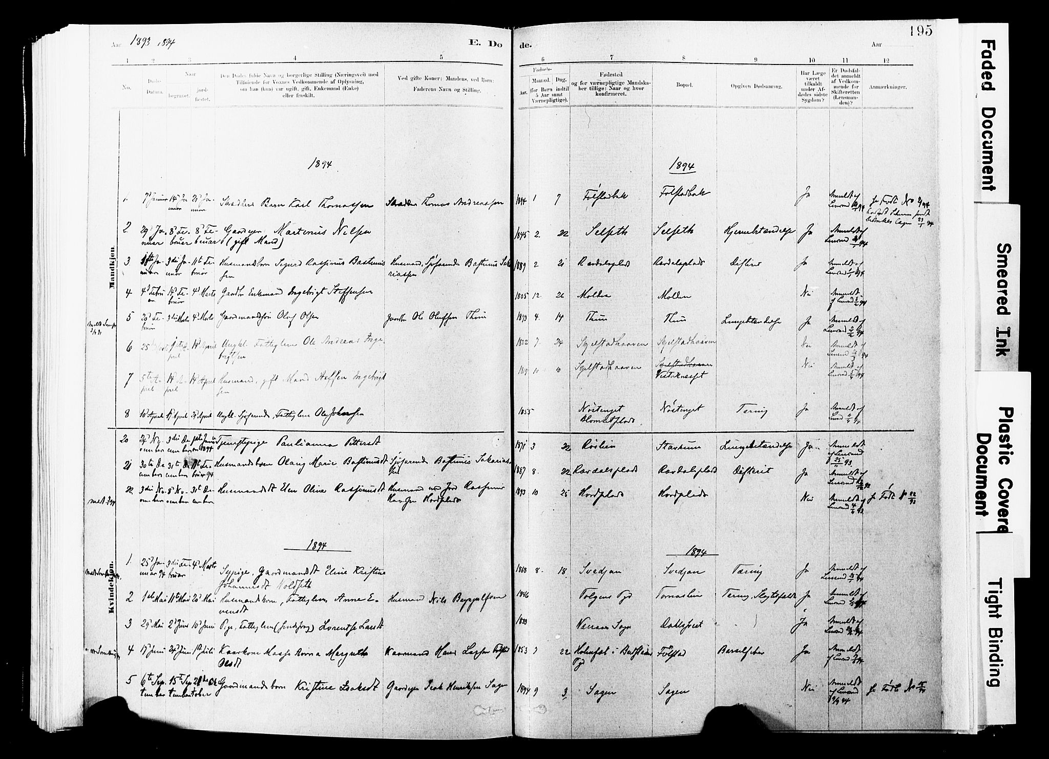Ministerialprotokoller, klokkerbøker og fødselsregistre - Nord-Trøndelag, SAT/A-1458/744/L0420: Parish register (official) no. 744A04, 1882-1904, p. 195