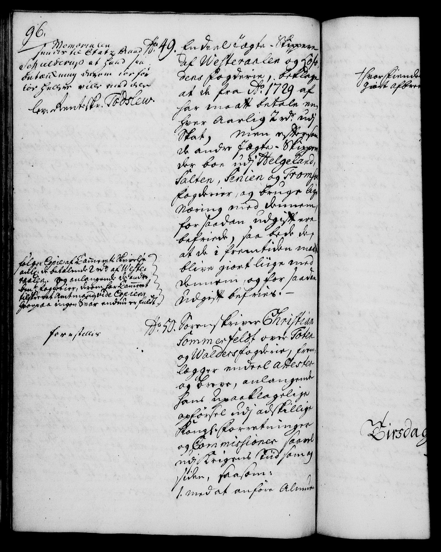 Rentekammeret, Kammerkanselliet, RA/EA-3111/G/Gh/Gha/L0019: Norsk ekstraktmemorialprotokoll (merket RK 53.64), 1736-1737, p. 96