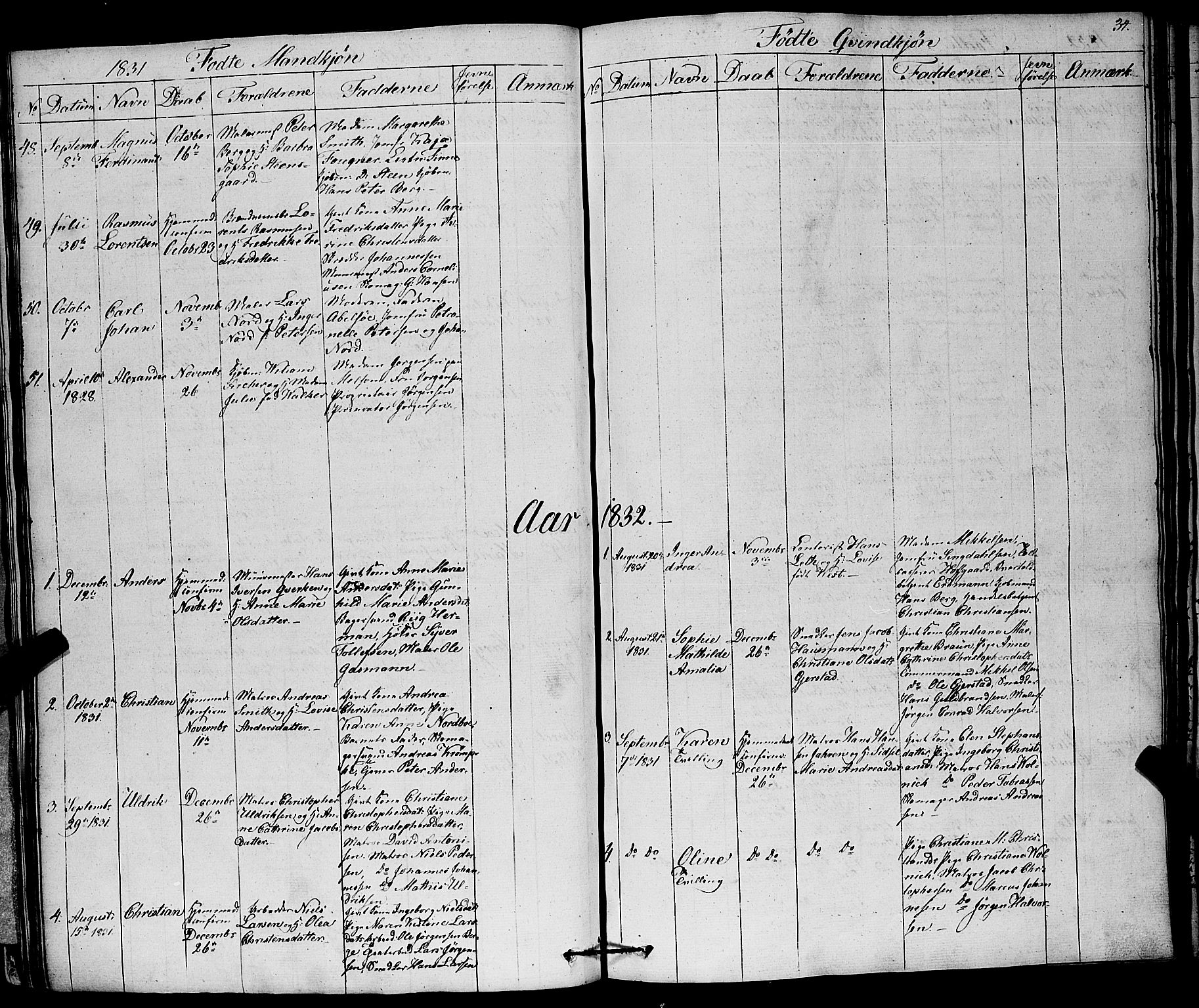 Larvik kirkebøker, AV/SAKO-A-352/F/Fa/L0002: Parish register (official) no. I 2, 1825-1847, p. 34