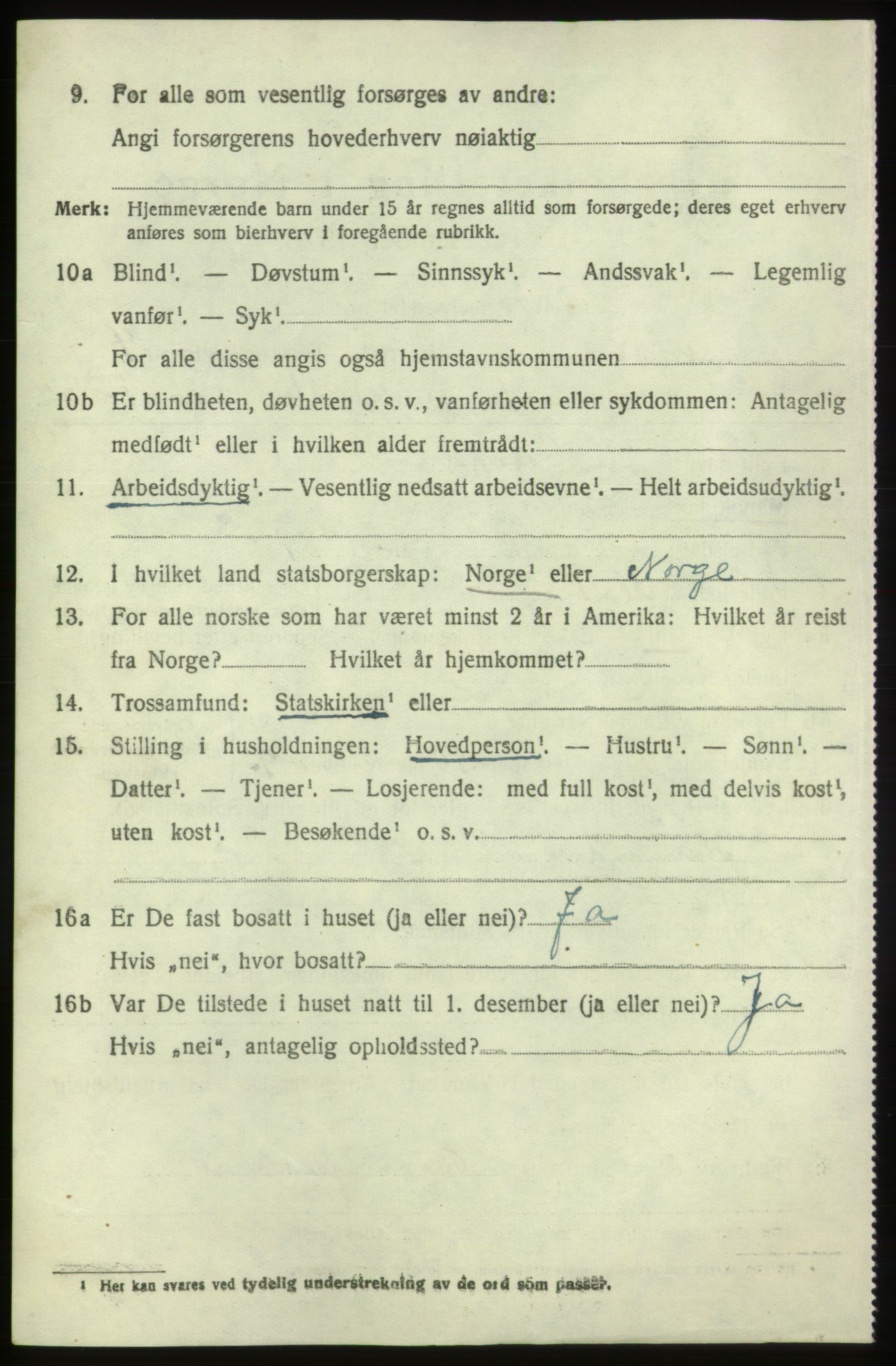 SAB, 1920 census for Moster, 1920, p. 1322