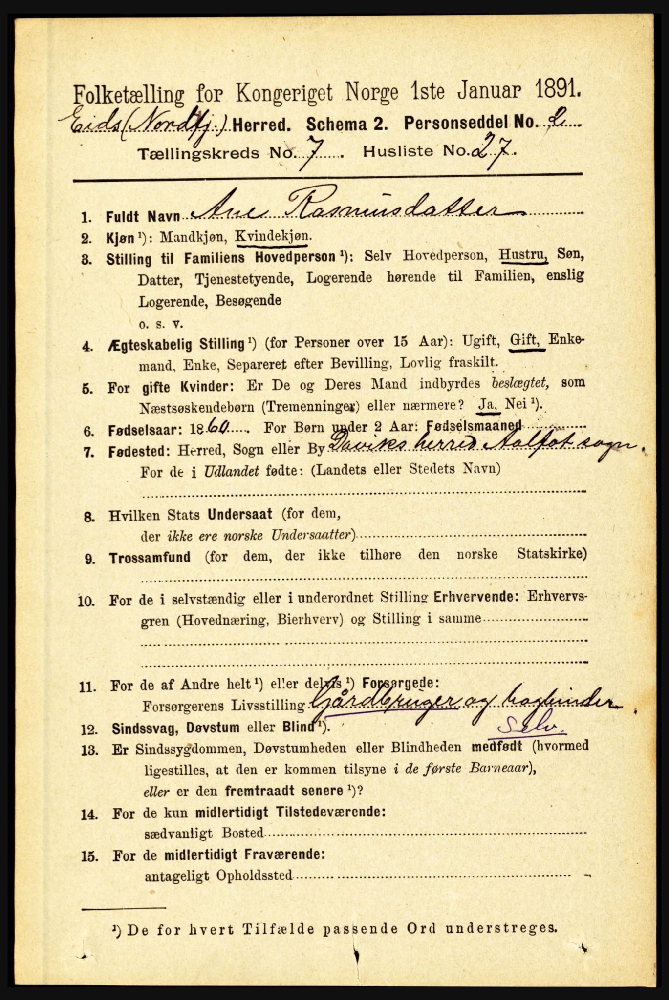 RA, 1891 census for 1443 Eid, 1891, p. 1943