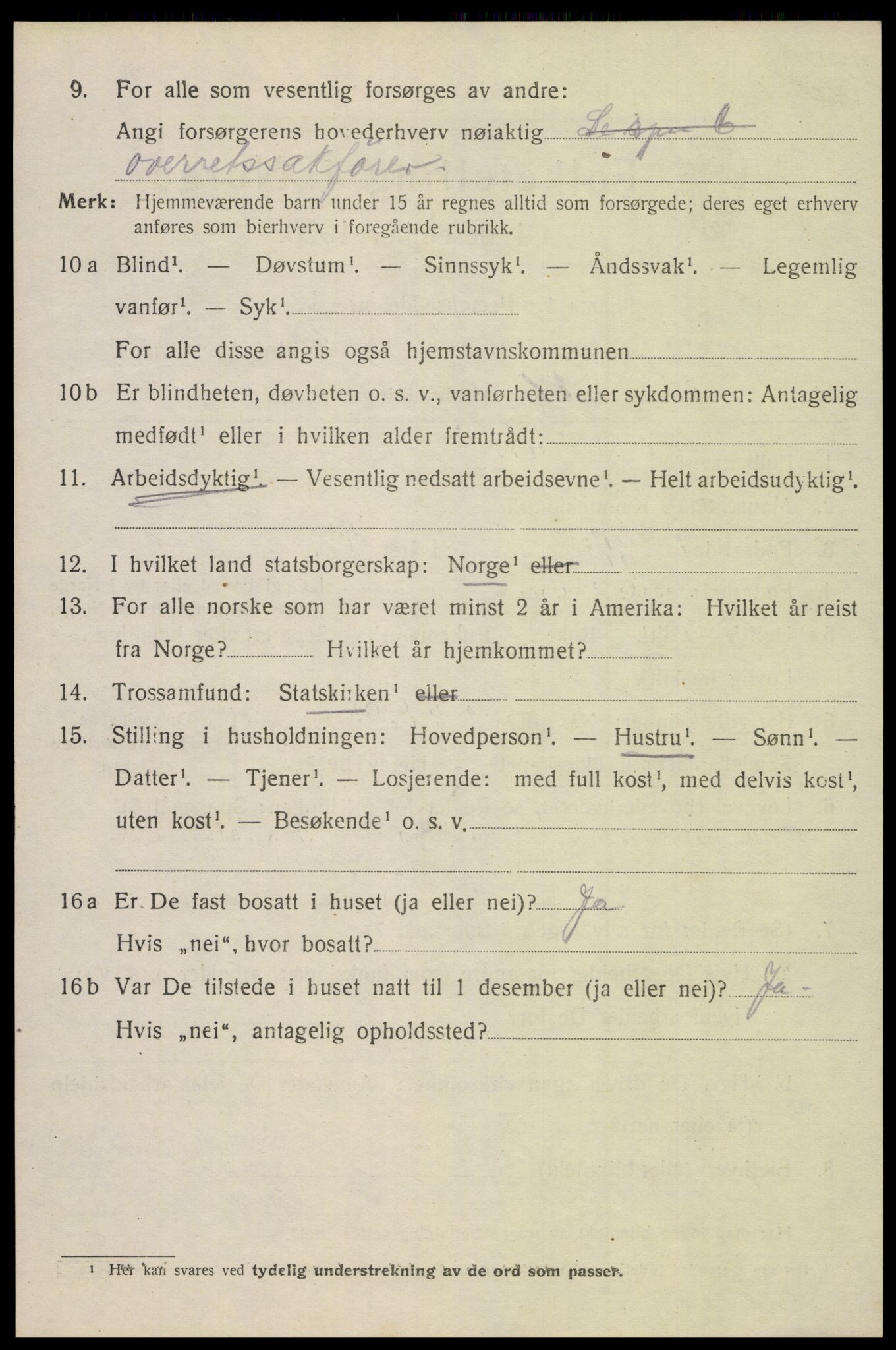 SAK, 1920 census for Flekkefjord, 1920, p. 3785
