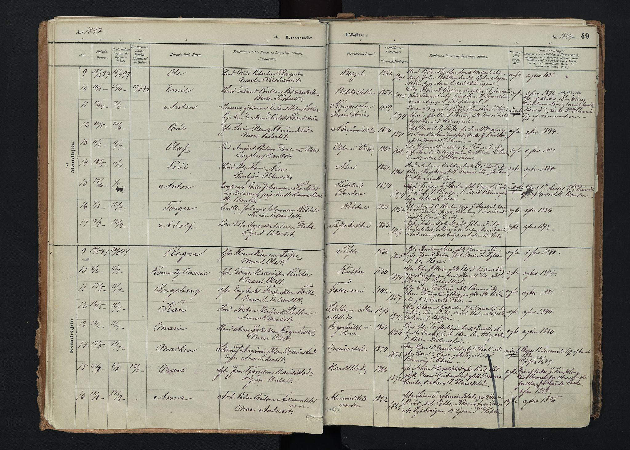Nord-Fron prestekontor, SAH/PREST-080/H/Ha/Haa/L0005: Parish register (official) no. 5, 1884-1914, p. 49