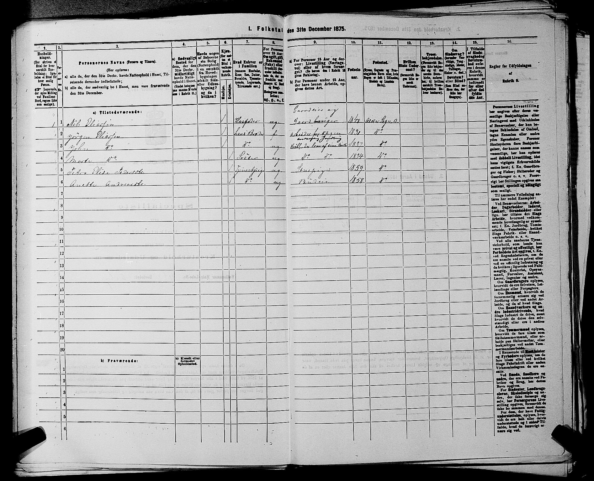 RA, 1875 census for 0220P Asker, 1875, p. 718