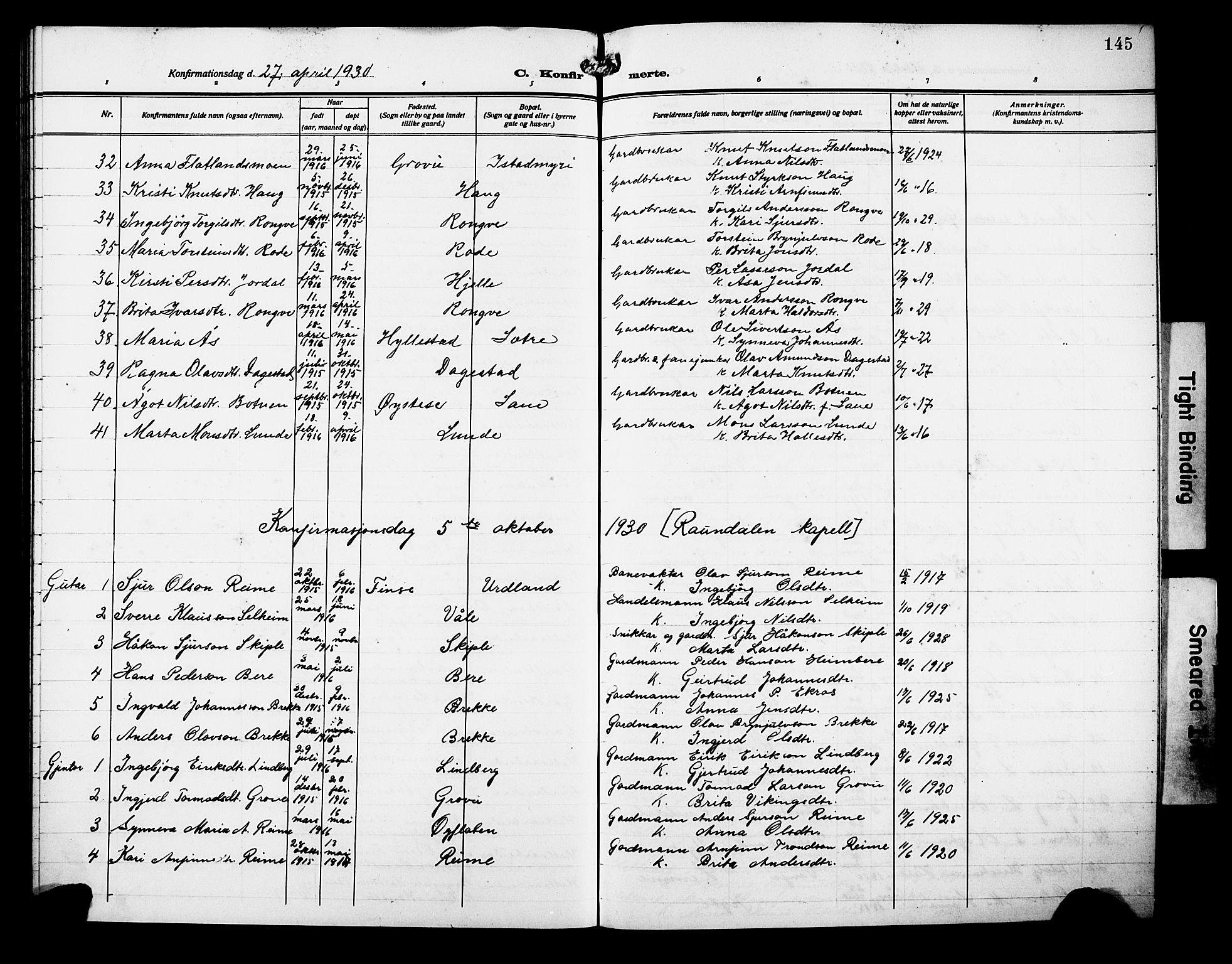 Voss sokneprestembete, AV/SAB-A-79001/H/Hab: Parish register (copy) no. D 2, 1910-1931, p. 145