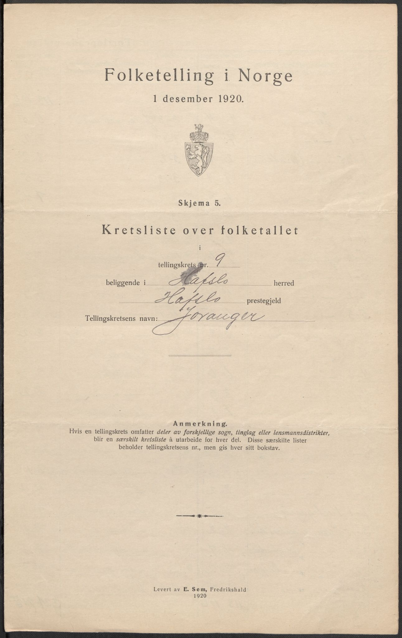 SAB, 1920 census for Hafslo, 1920, p. 31