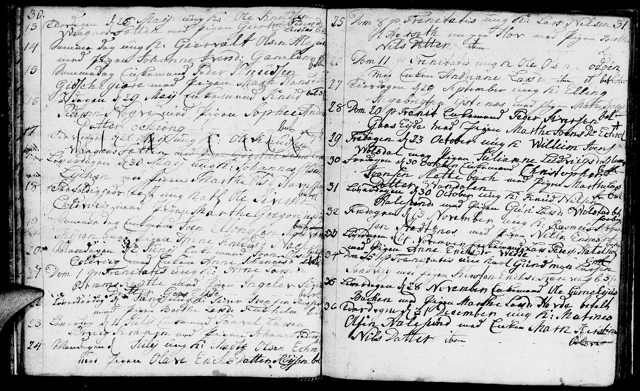 Ministerialprotokoller, klokkerbøker og fødselsregistre - Møre og Romsdal, SAT/A-1454/528/L0421: Parish register (copy) no. 528C02, 1785-1800, p. 30-31