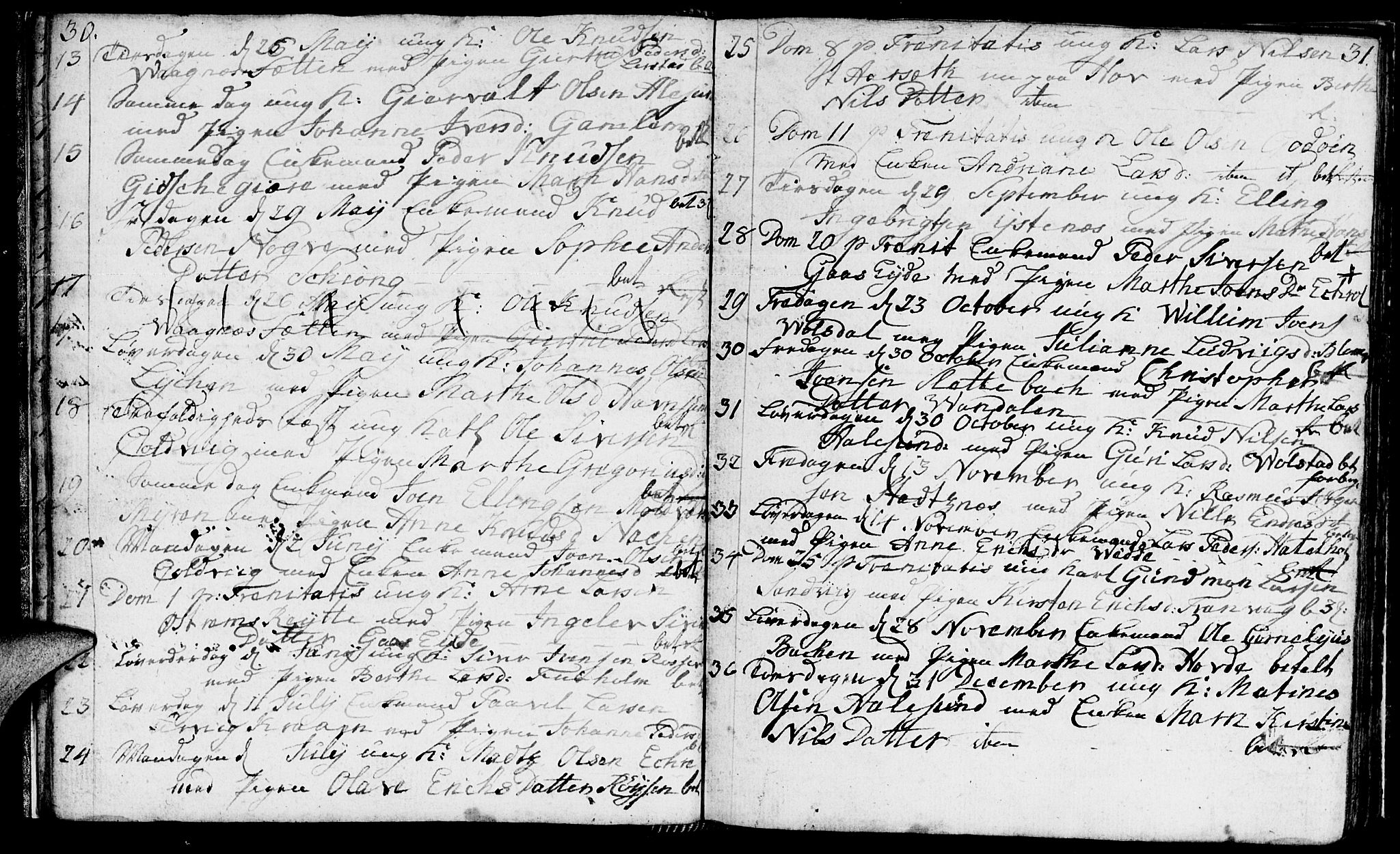 Ministerialprotokoller, klokkerbøker og fødselsregistre - Møre og Romsdal, AV/SAT-A-1454/528/L0421: Parish register (copy) no. 528C02, 1785-1800, p. 30-31