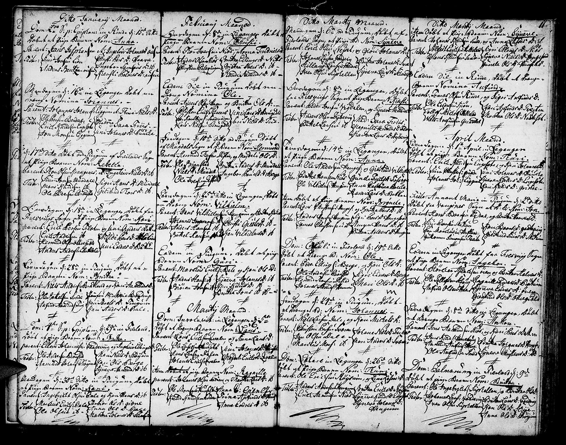 Leikanger sokneprestembete, AV/SAB-A-81001/H/Haa/Haaa/L0004: Parish register (official) no. A 4, 1770-1791, p. 11