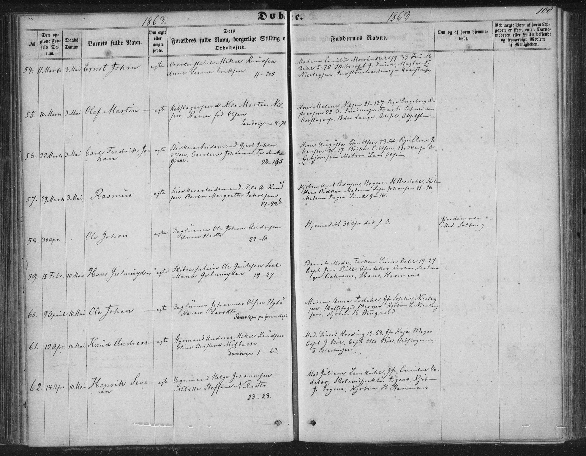 Korskirken sokneprestembete, AV/SAB-A-76101/H/Haa/L0018: Parish register (official) no. B 4, 1857-1866, p. 108