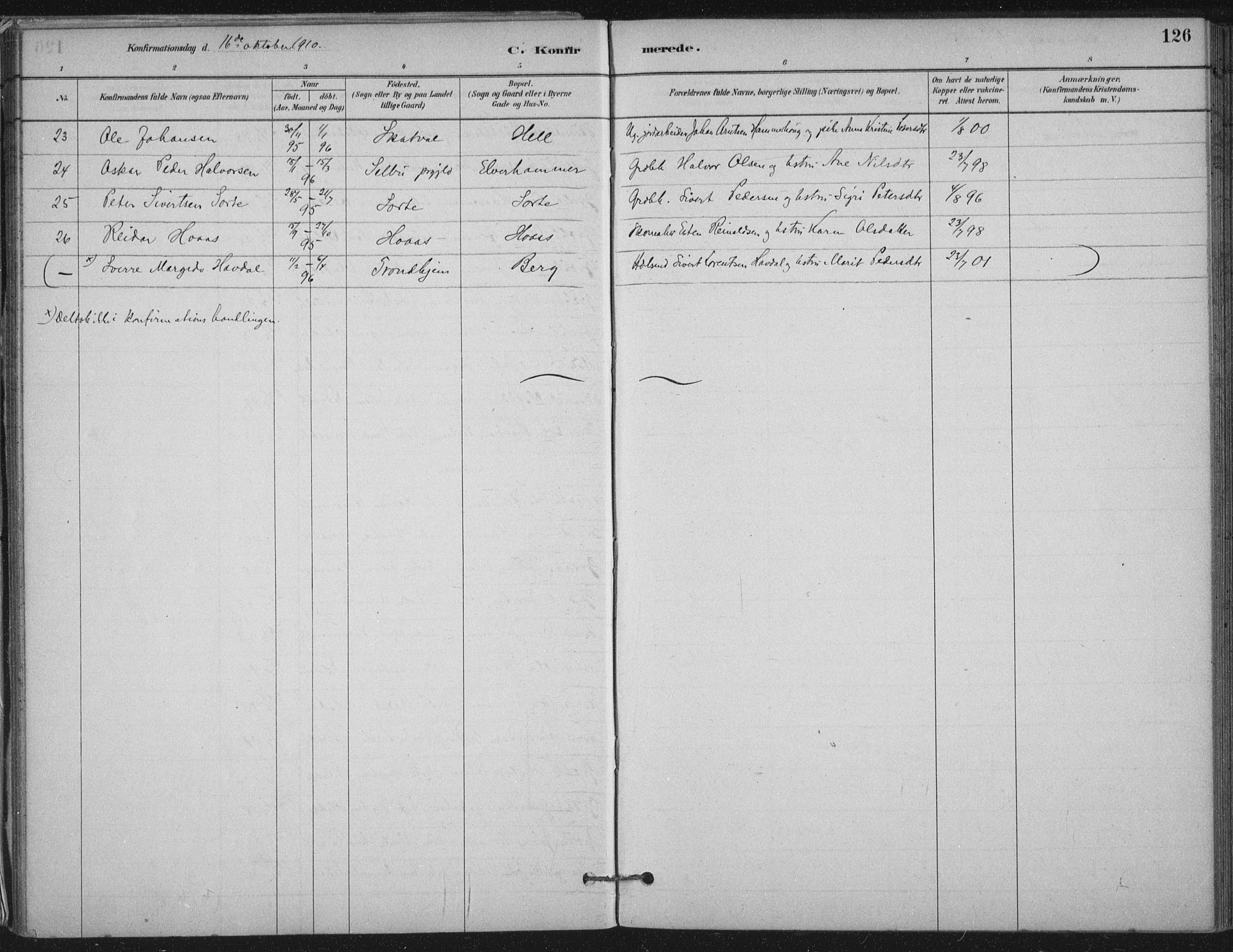 Ministerialprotokoller, klokkerbøker og fødselsregistre - Nord-Trøndelag, SAT/A-1458/710/L0095: Parish register (official) no. 710A01, 1880-1914, p. 126