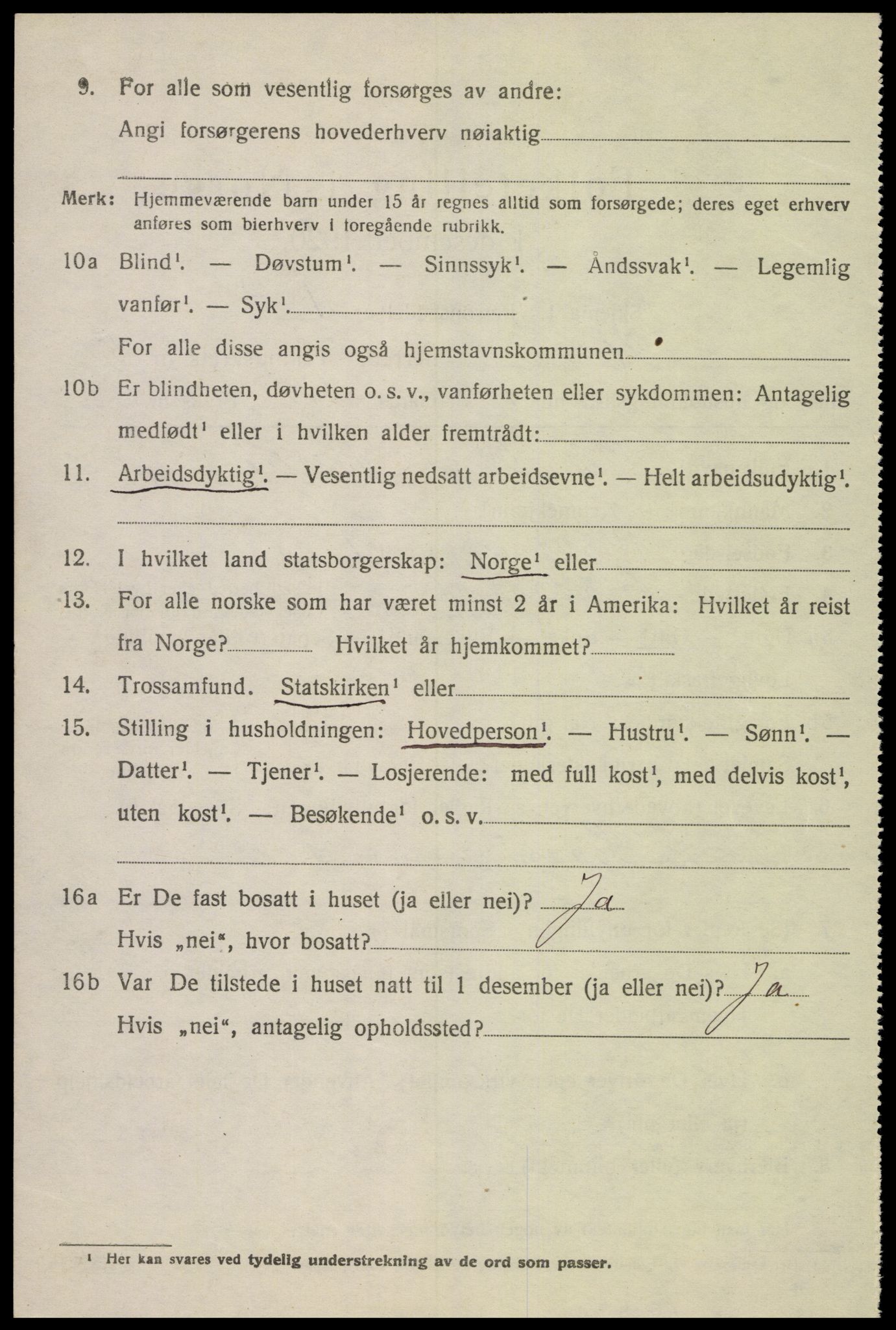 SAK, 1920 census for Kvås, 1920, p. 1289