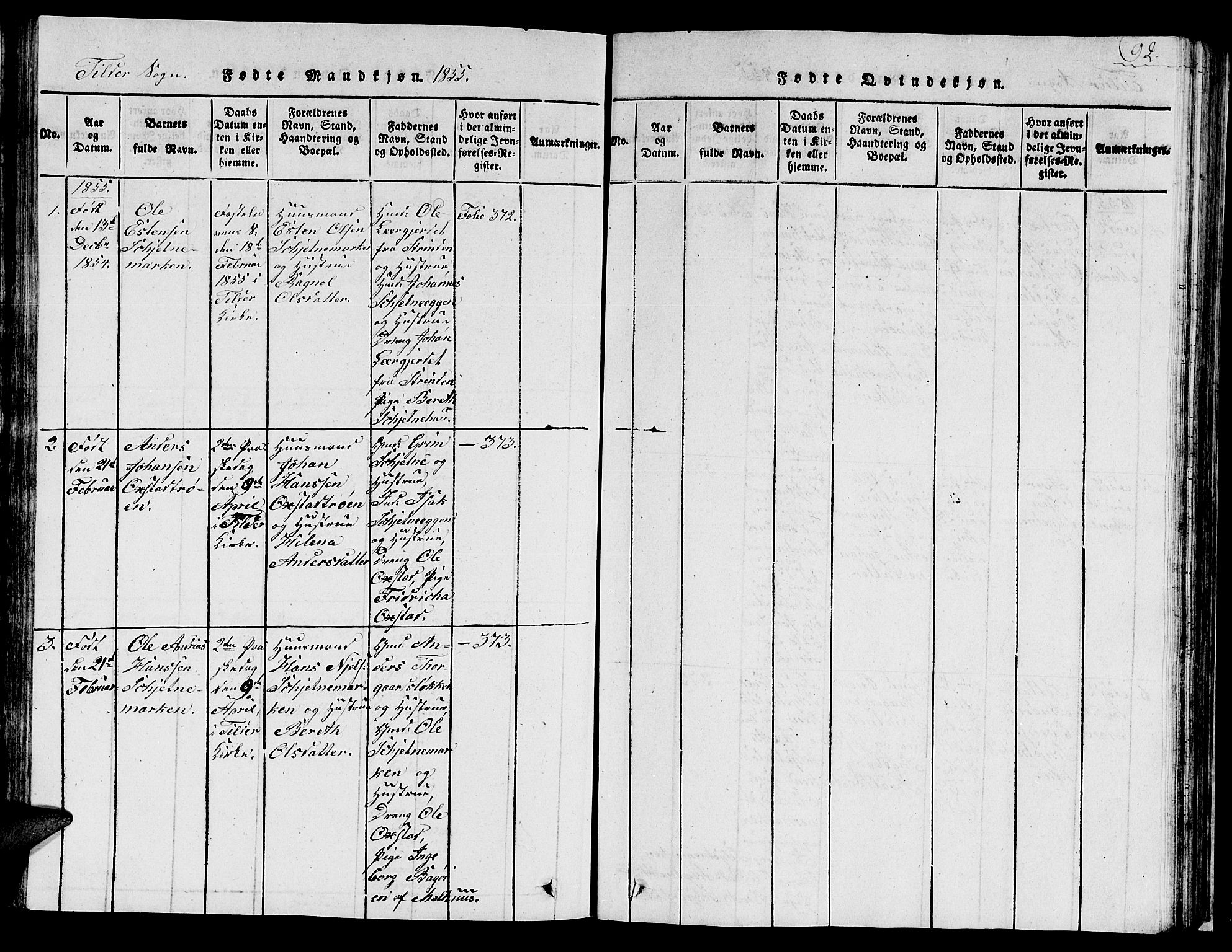 Ministerialprotokoller, klokkerbøker og fødselsregistre - Sør-Trøndelag, SAT/A-1456/621/L0458: Parish register (copy) no. 621C01, 1816-1865, p. 92