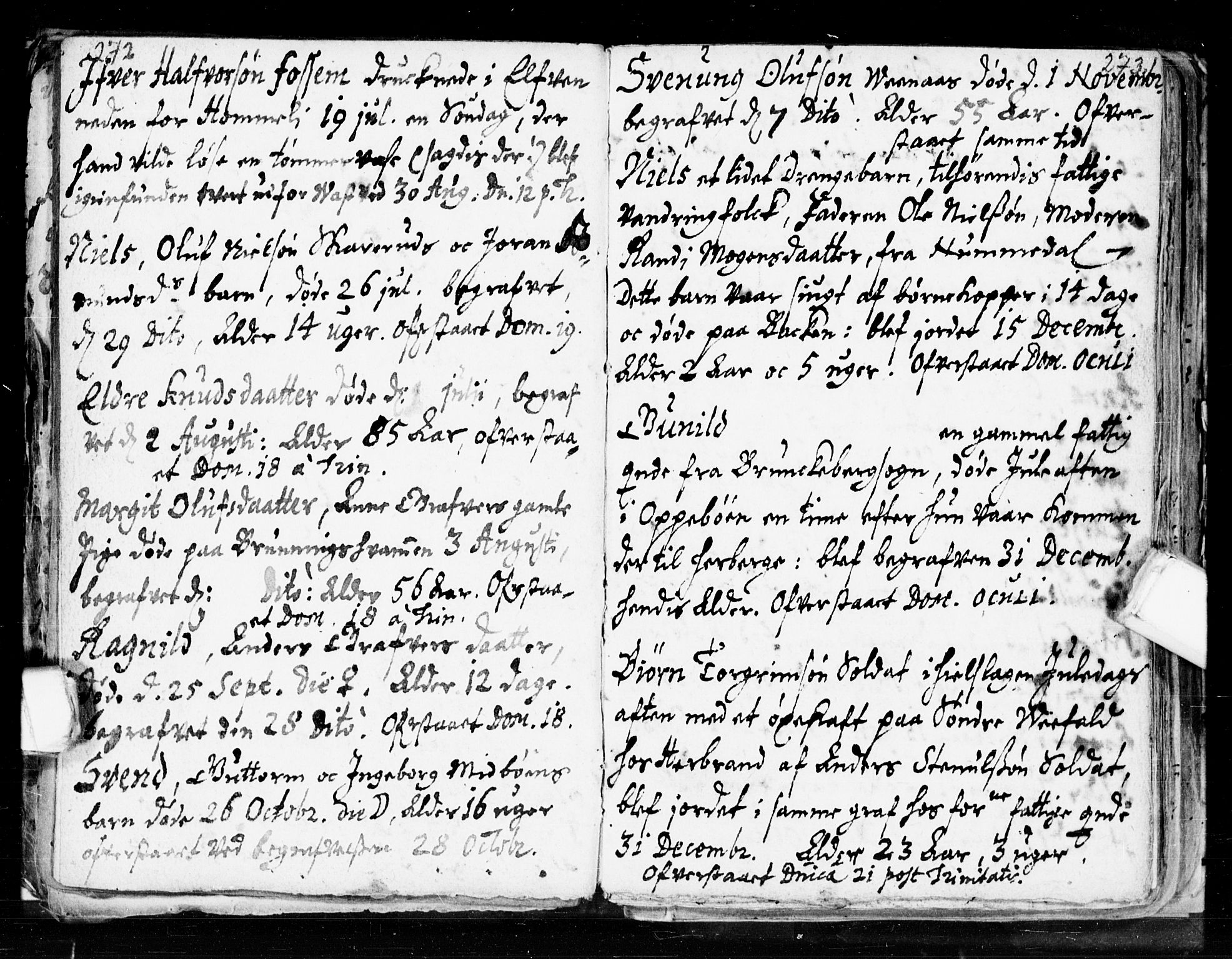 Seljord kirkebøker, SAKO/A-20/F/Fa/L0002: Parish register (official) no. I 2, 1689-1713, p. 272-273
