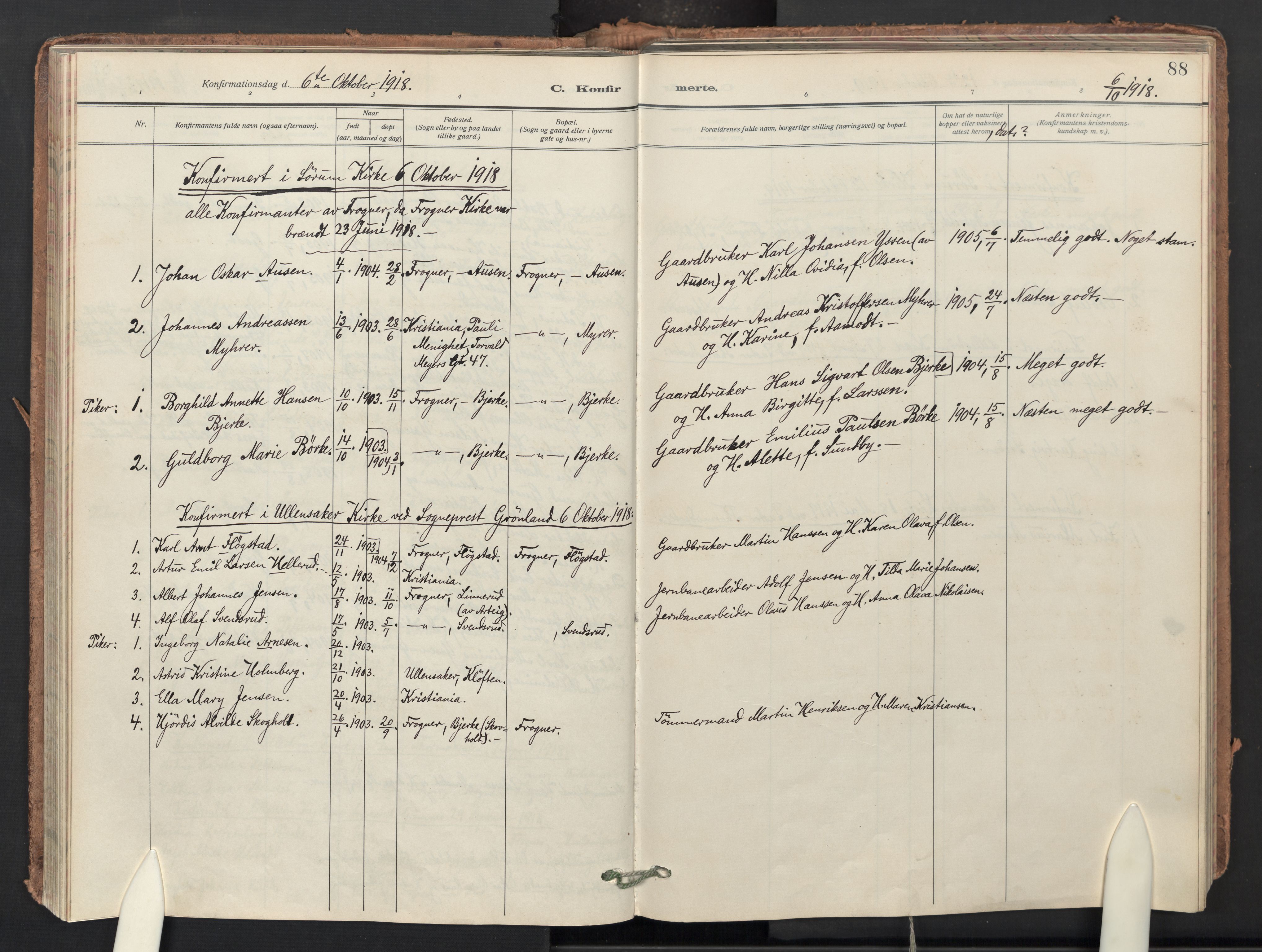 Sørum prestekontor Kirkebøker, AV/SAO-A-10303/F/Fb/L0002: Parish register (official) no. II 2, 1915-1954, p. 88