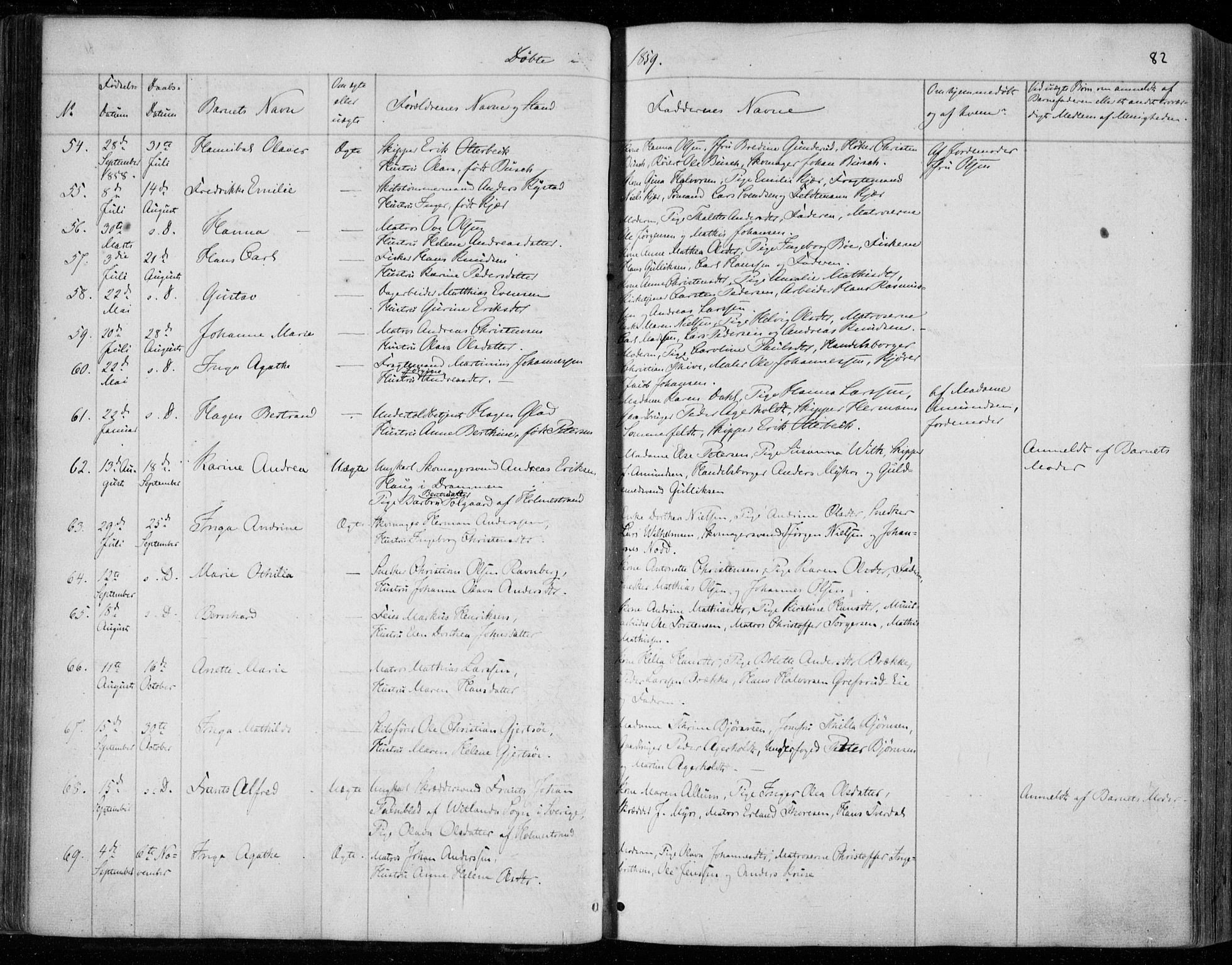 Holmestrand kirkebøker, SAKO/A-346/F/Fa/L0002: Parish register (official) no. 2, 1840-1866, p. 82