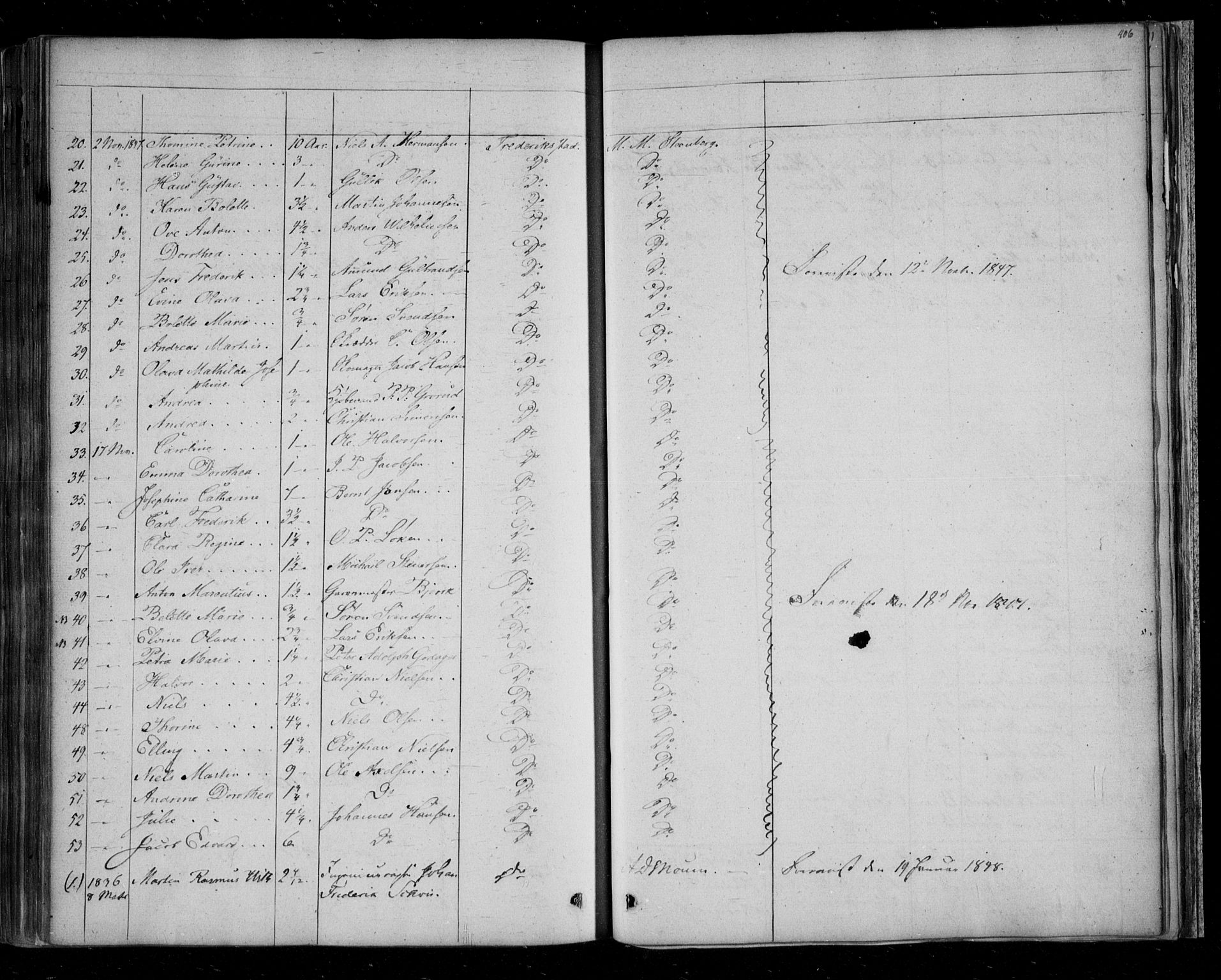 Fredrikstad prestekontor Kirkebøker, AV/SAO-A-11082/F/Fa/L0005: Parish register (official) no. 5, 1835-1856, p. 406