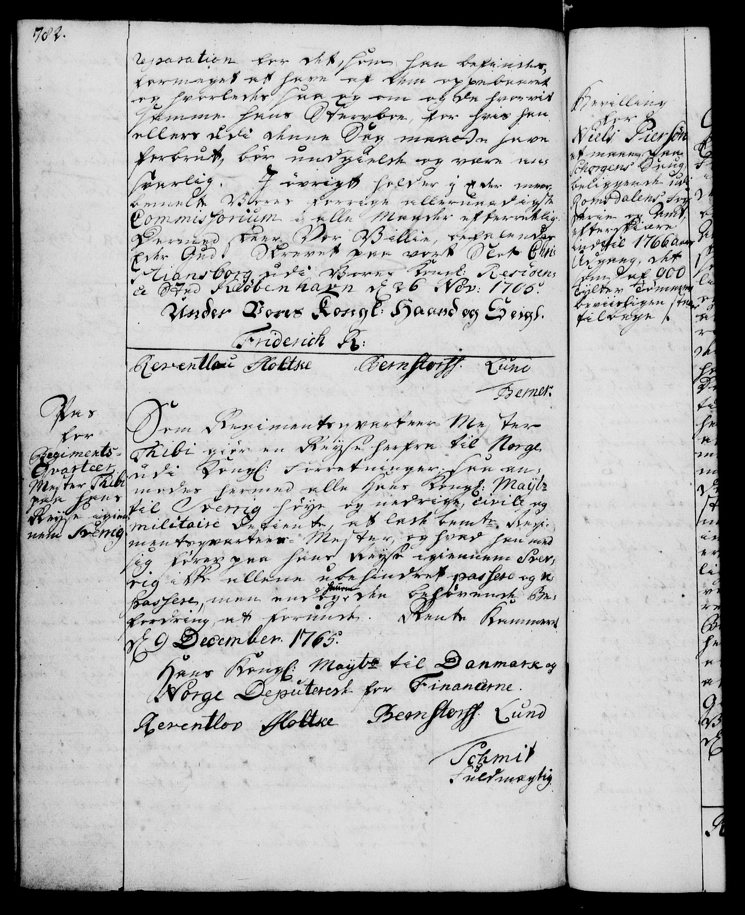 Rentekammeret, Kammerkanselliet, AV/RA-EA-3111/G/Gg/Gga/L0007: Norsk ekspedisjonsprotokoll med register (merket RK 53.7), 1759-1768, p. 782