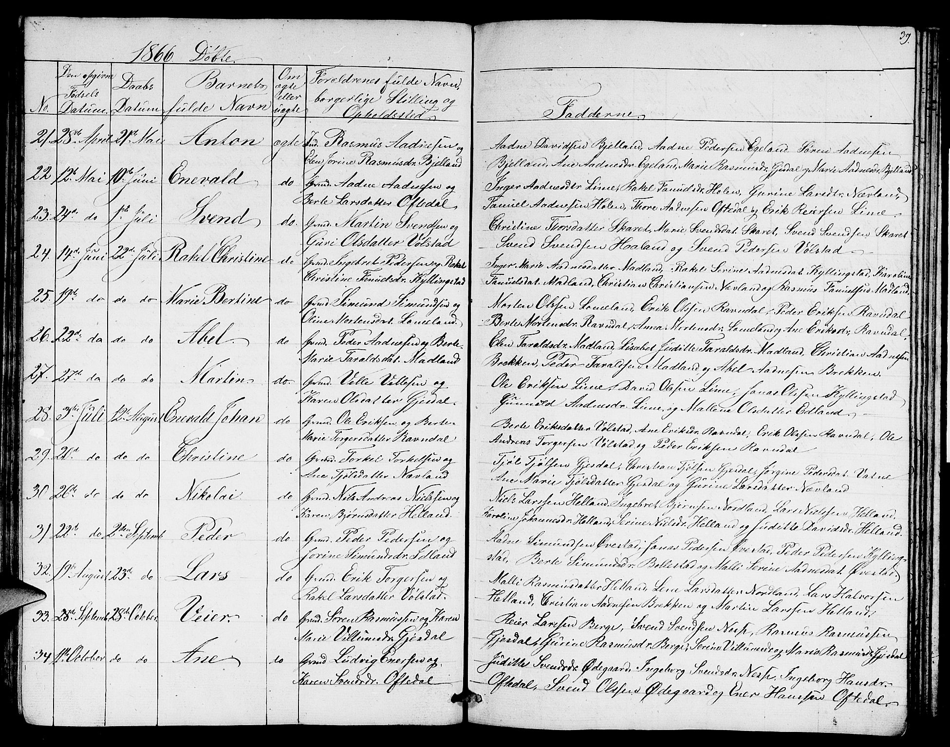 Lye sokneprestkontor, AV/SAST-A-101794/001/30BB/L0003: Parish register (copy) no. B 3, 1852-1874, p. 38