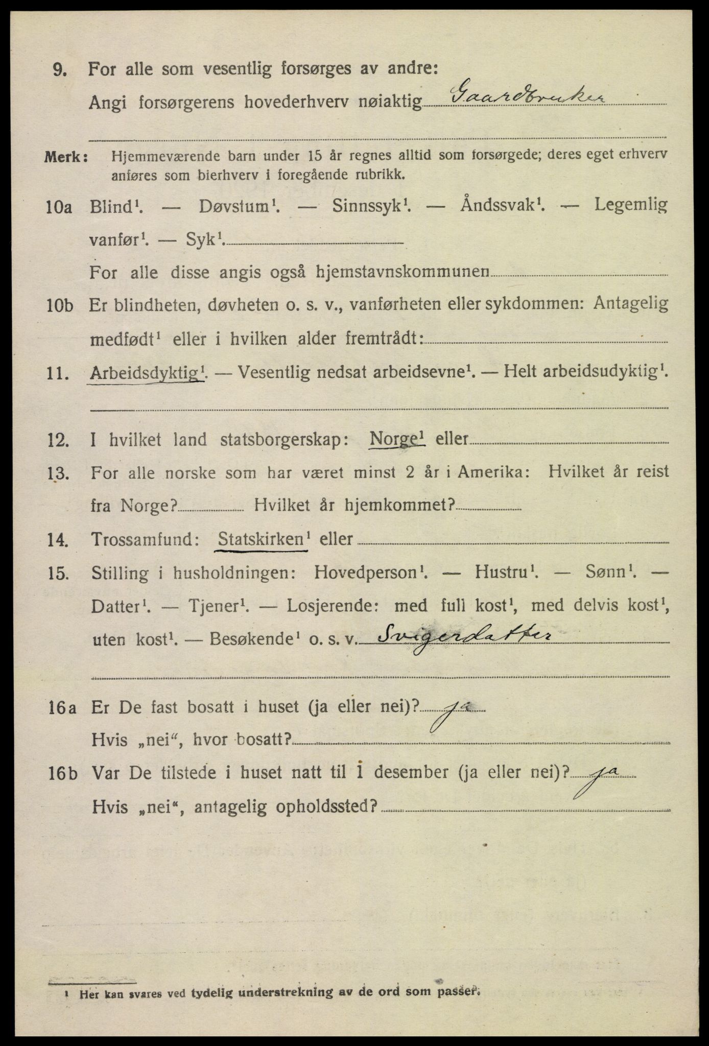 SAK, 1920 census for Åmli, 1920, p. 2916