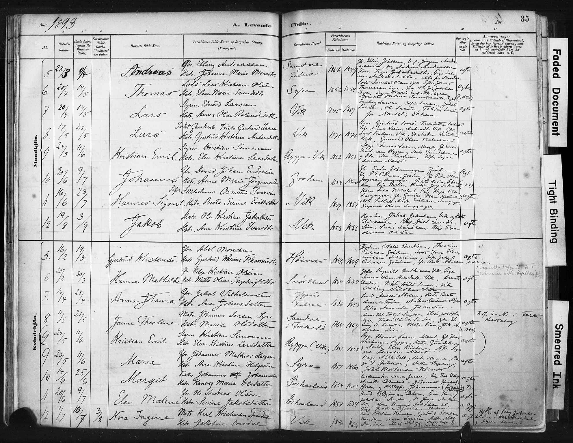 Skudenes sokneprestkontor, AV/SAST-A -101849/H/Ha/Haa/L0009: Parish register (official) no. A 6, 1882-1912, p. 35