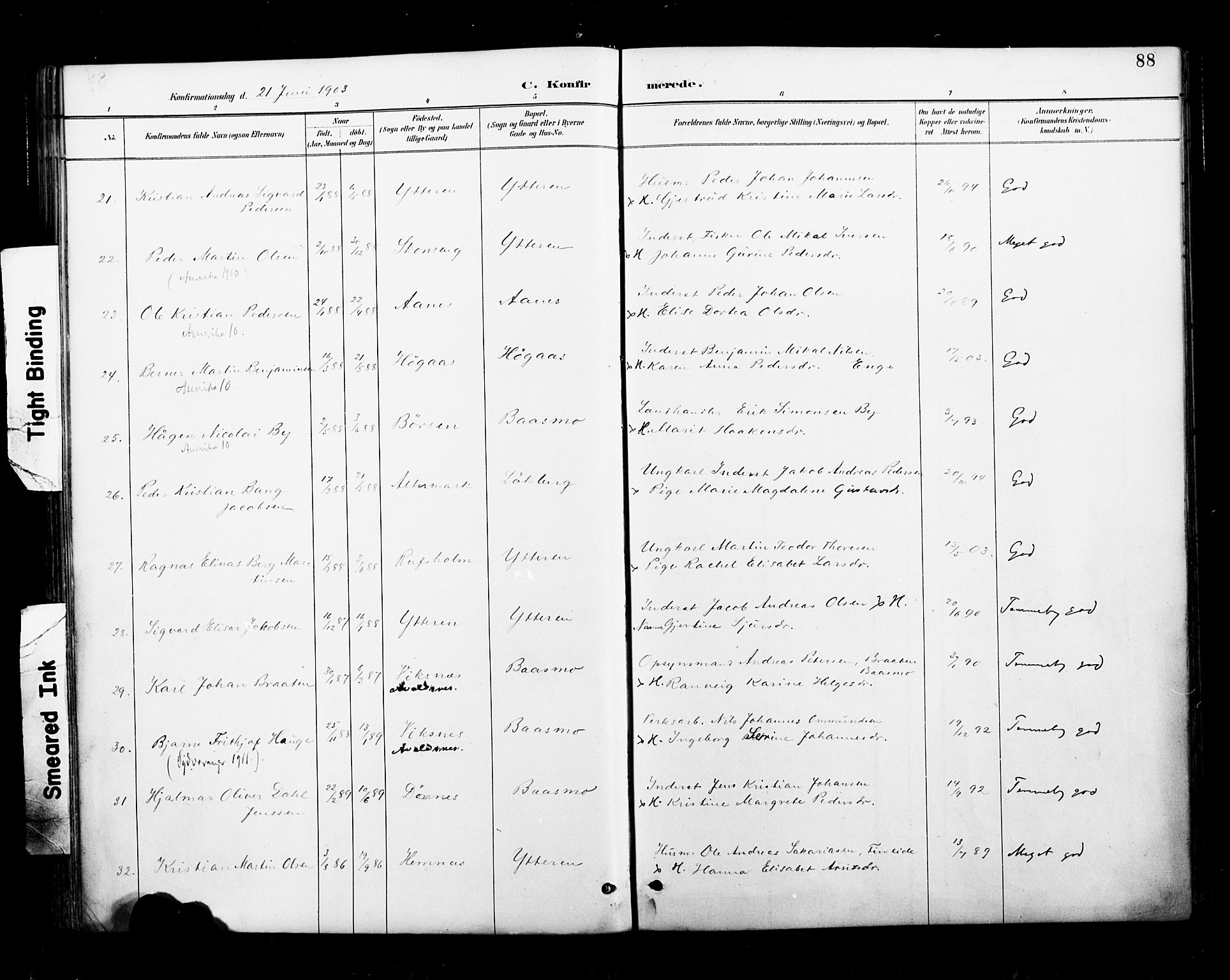 Ministerialprotokoller, klokkerbøker og fødselsregistre - Nordland, AV/SAT-A-1459/827/L0401: Parish register (official) no. 827A13, 1887-1905, p. 88