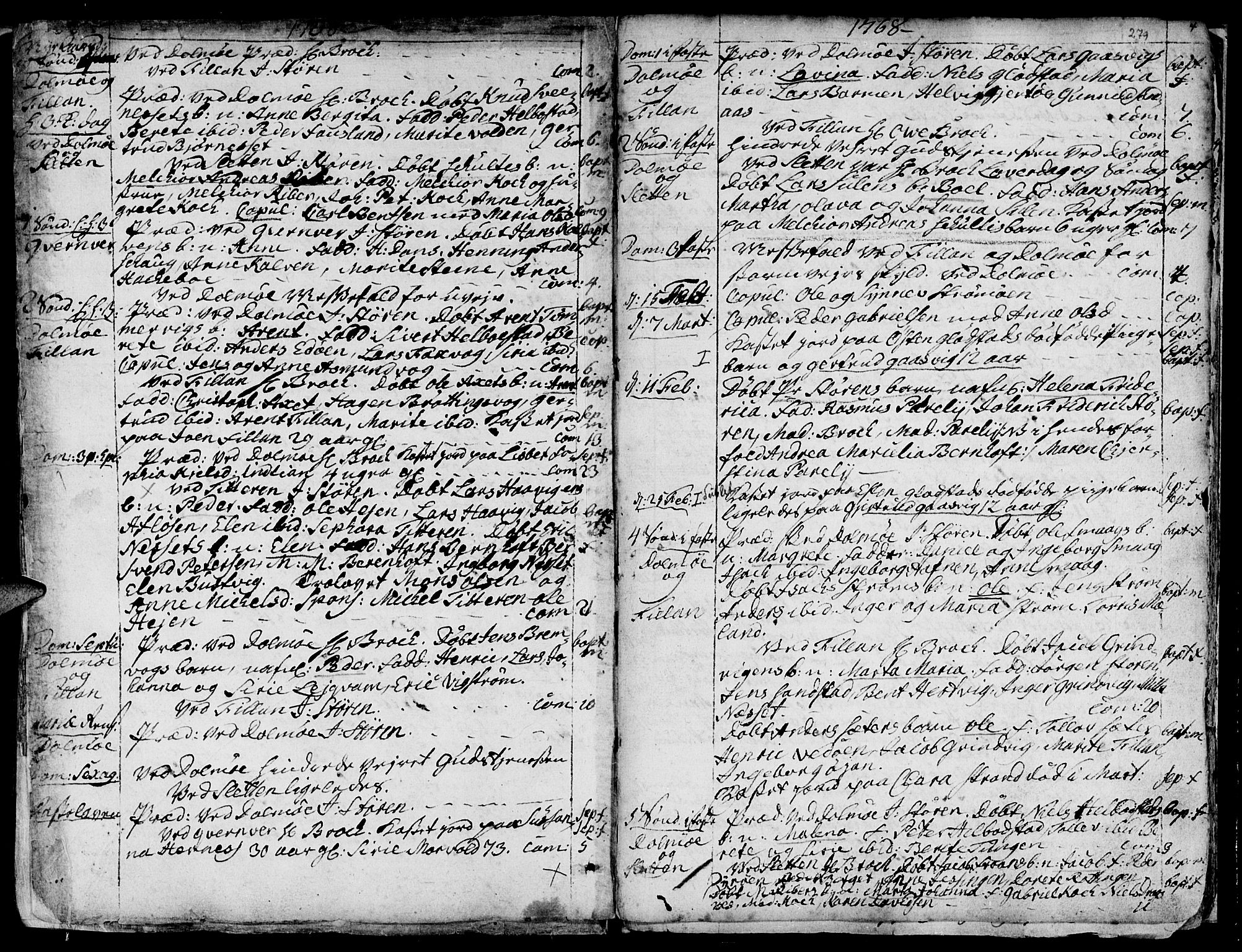 Ministerialprotokoller, klokkerbøker og fødselsregistre - Sør-Trøndelag, SAT/A-1456/634/L0525: Parish register (official) no. 634A01, 1736-1775, p. 279