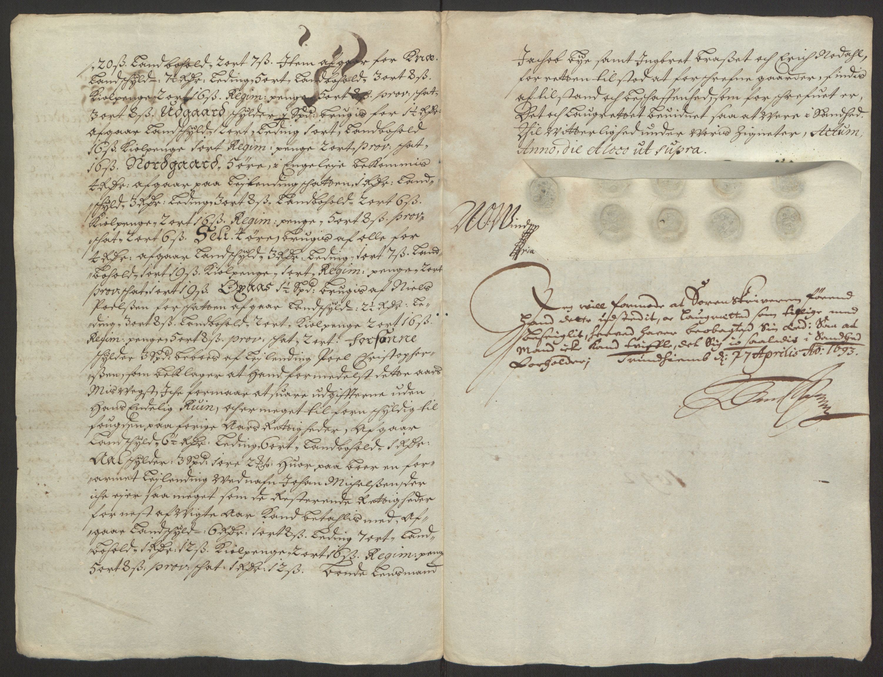 Rentekammeret inntil 1814, Reviderte regnskaper, Fogderegnskap, AV/RA-EA-4092/R63/L4308: Fogderegnskap Inderøy, 1692-1694, p. 237