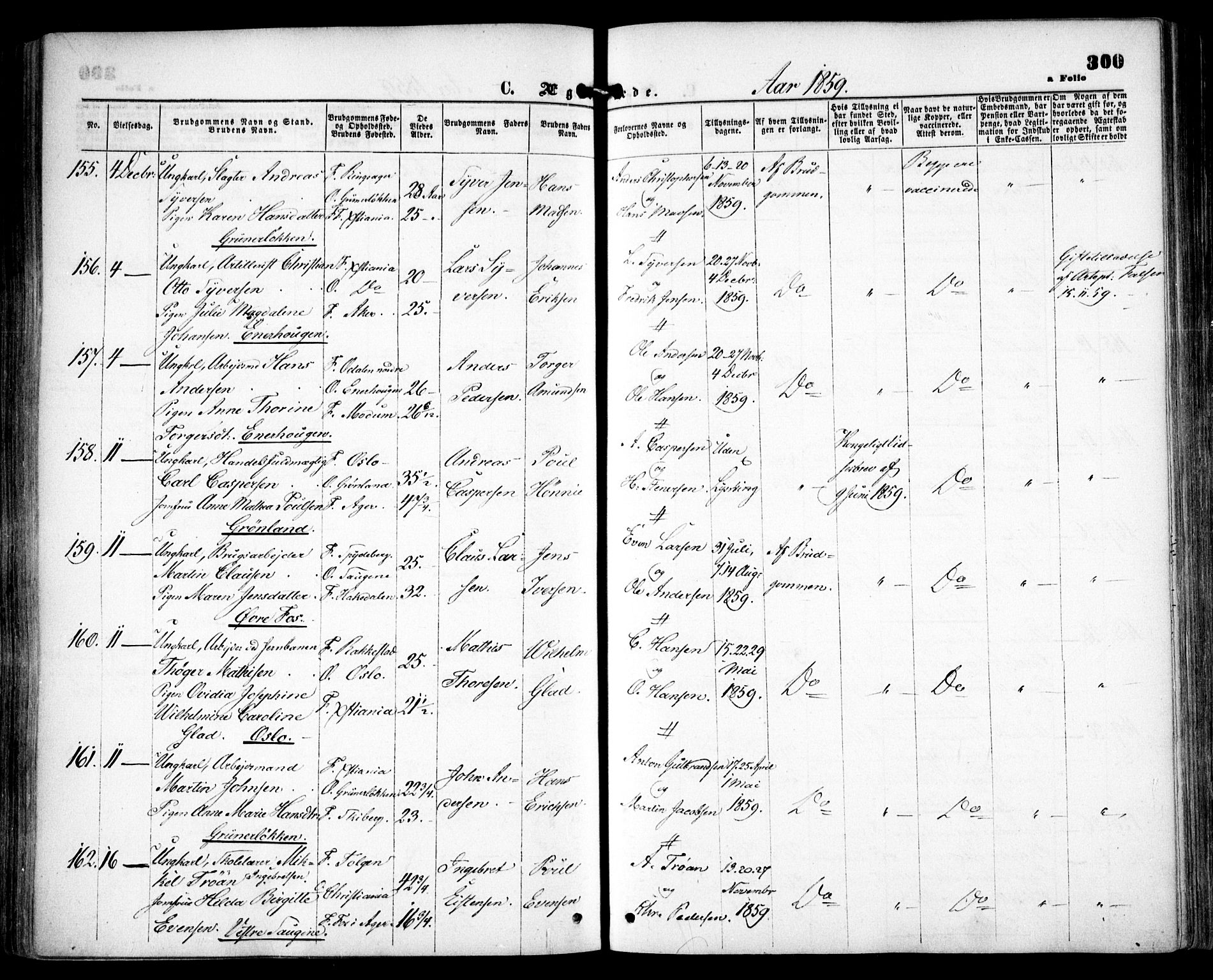 Grønland prestekontor Kirkebøker, SAO/A-10848/F/Fa/L0001: Parish register (official) no. 1, 1859-1861, p. 300