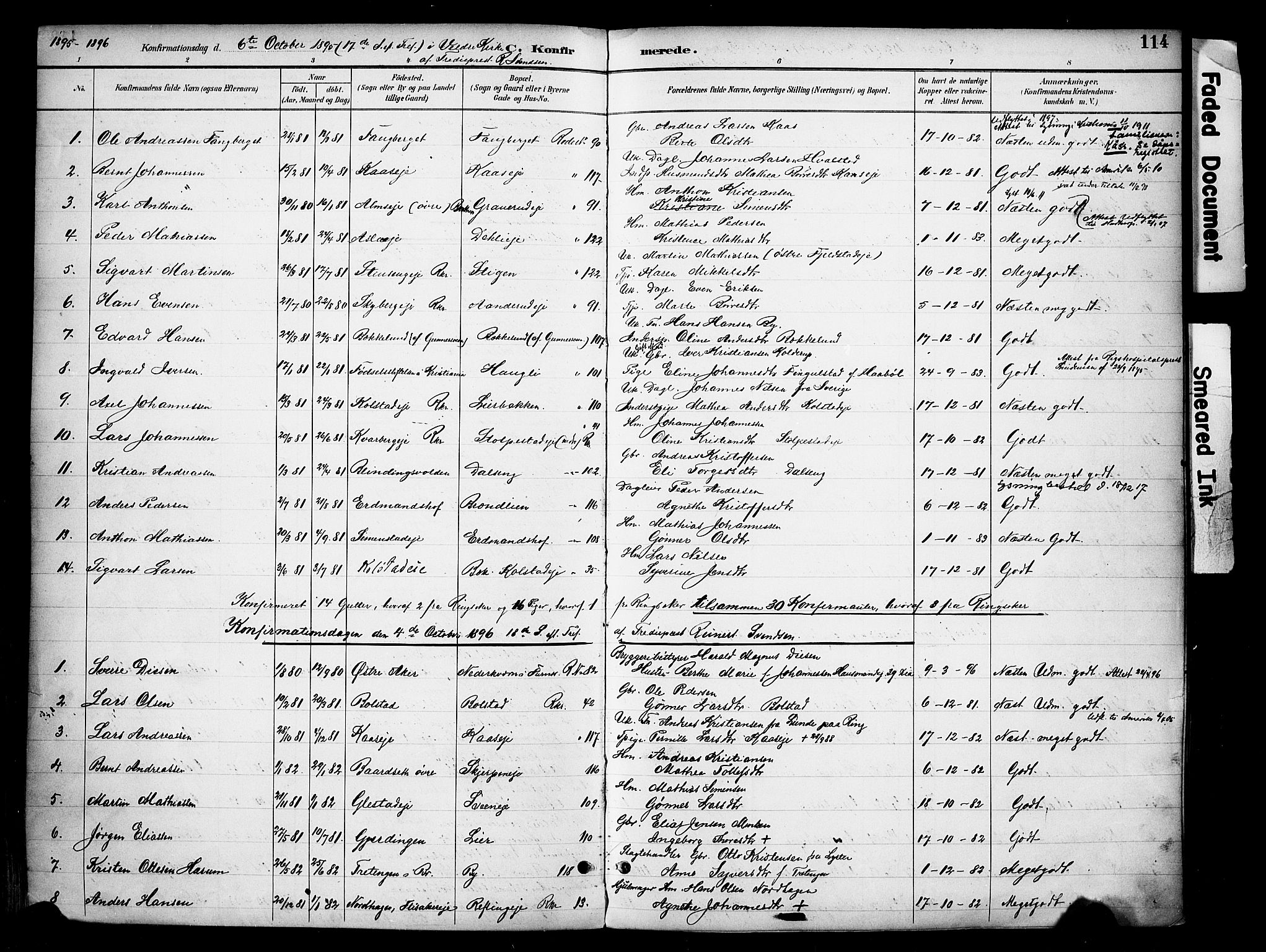 Ringsaker prestekontor, SAH/PREST-014/K/Ka/L0016: Parish register (official) no. 16, 1891-1904, p. 114