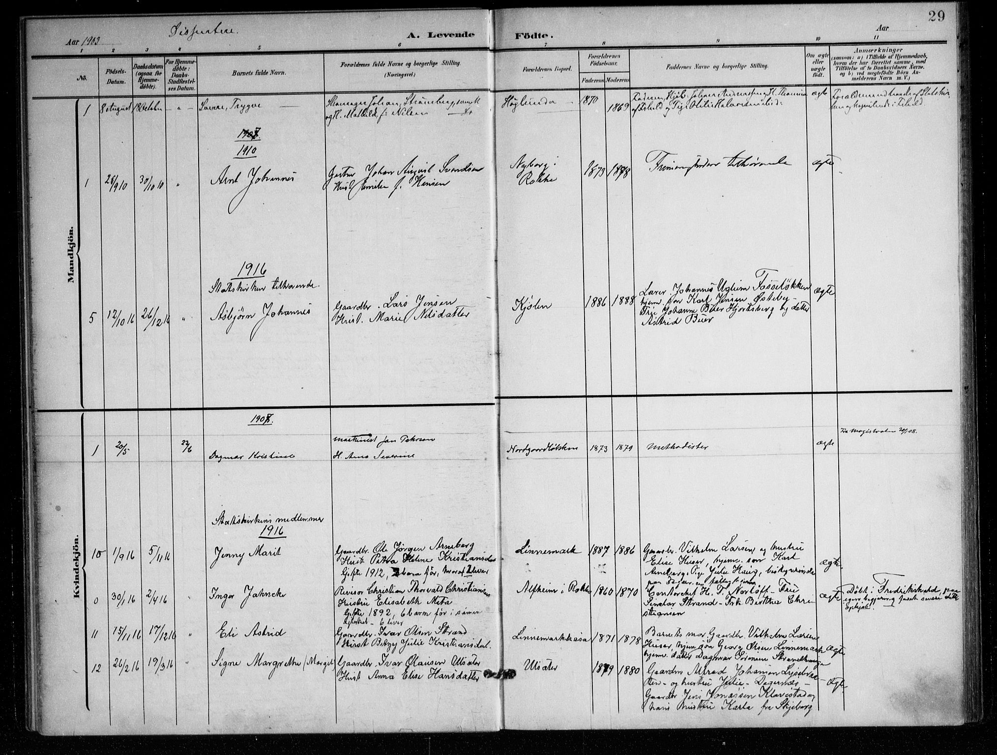 Berg prestekontor Kirkebøker, SAO/A-10902/F/Fc/L0003: Parish register (official) no. III 3, 1902-1916, p. 29