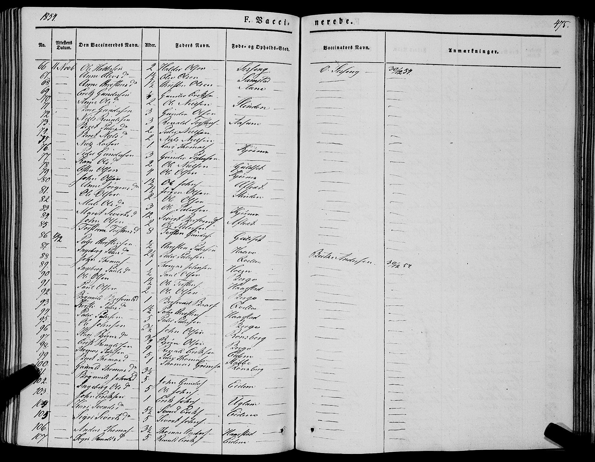Ministerialprotokoller, klokkerbøker og fødselsregistre - Sør-Trøndelag, SAT/A-1456/695/L1145: Parish register (official) no. 695A06 /1, 1843-1859, p. 475