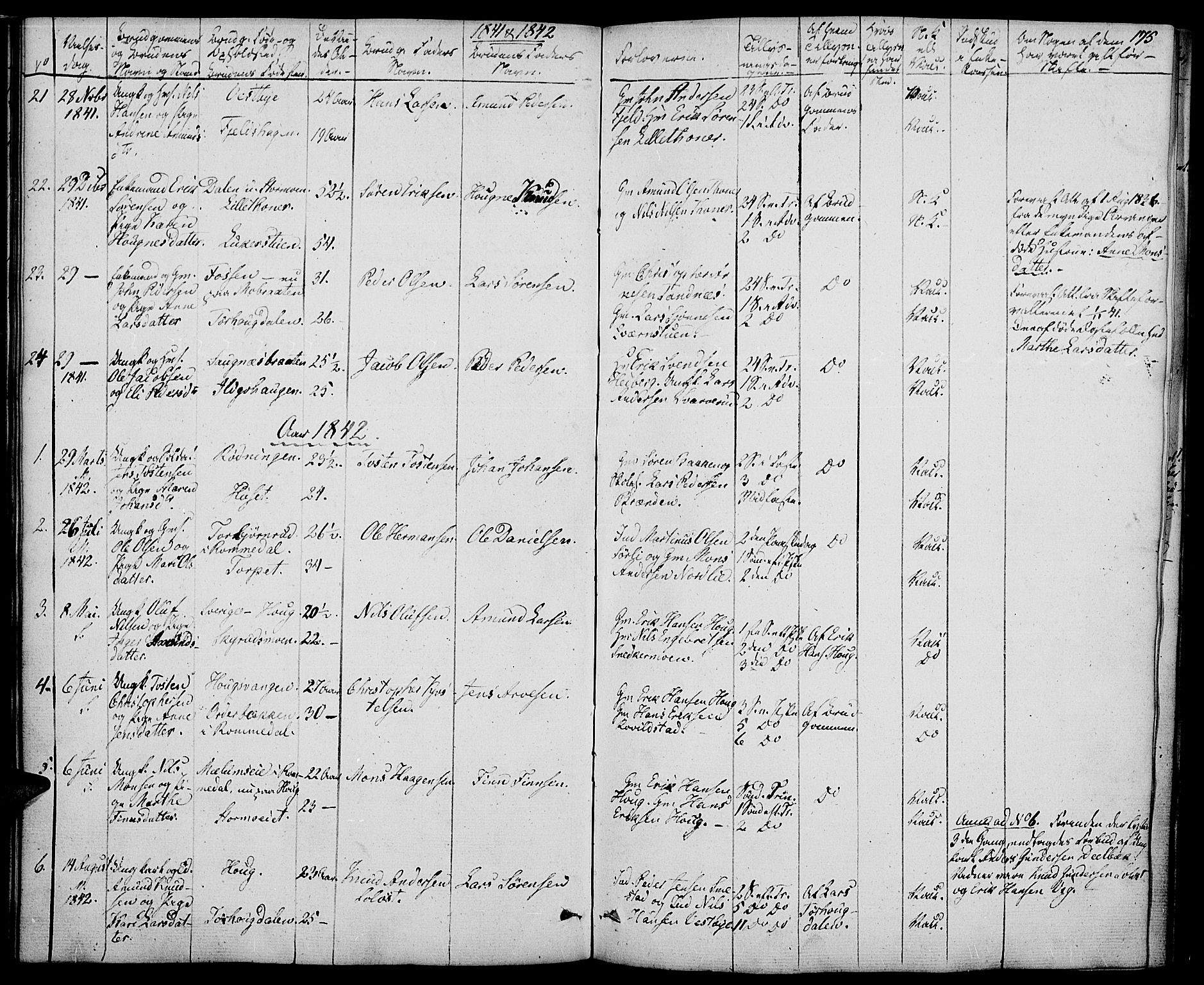 Nord-Odal prestekontor, AV/SAH-PREST-032/H/Ha/Haa/L0002: Parish register (official) no. 2, 1839-1850, p. 175