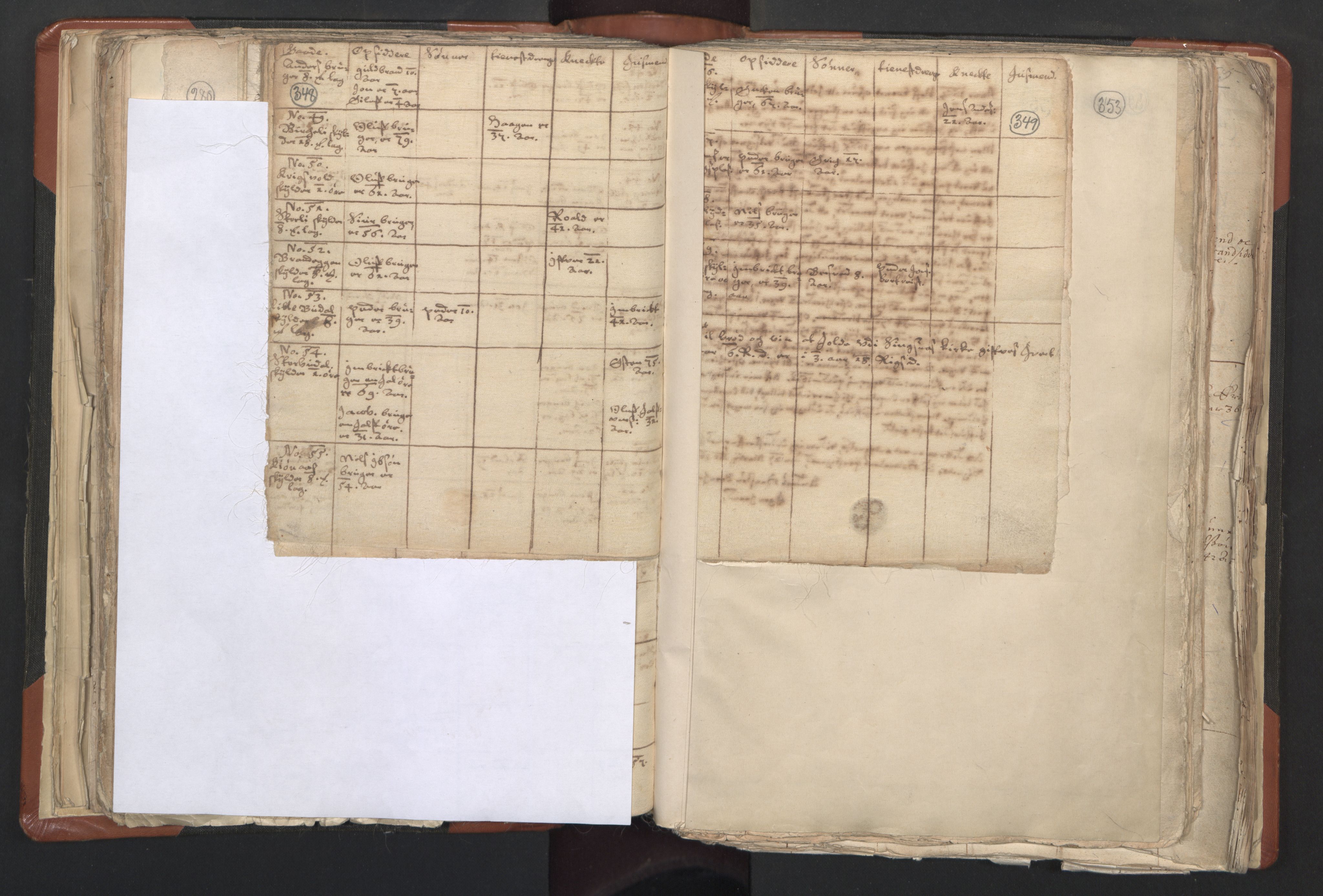 RA, Vicar's Census 1664-1666, no. 31: Dalane deanery, 1664-1666, p. 348-349