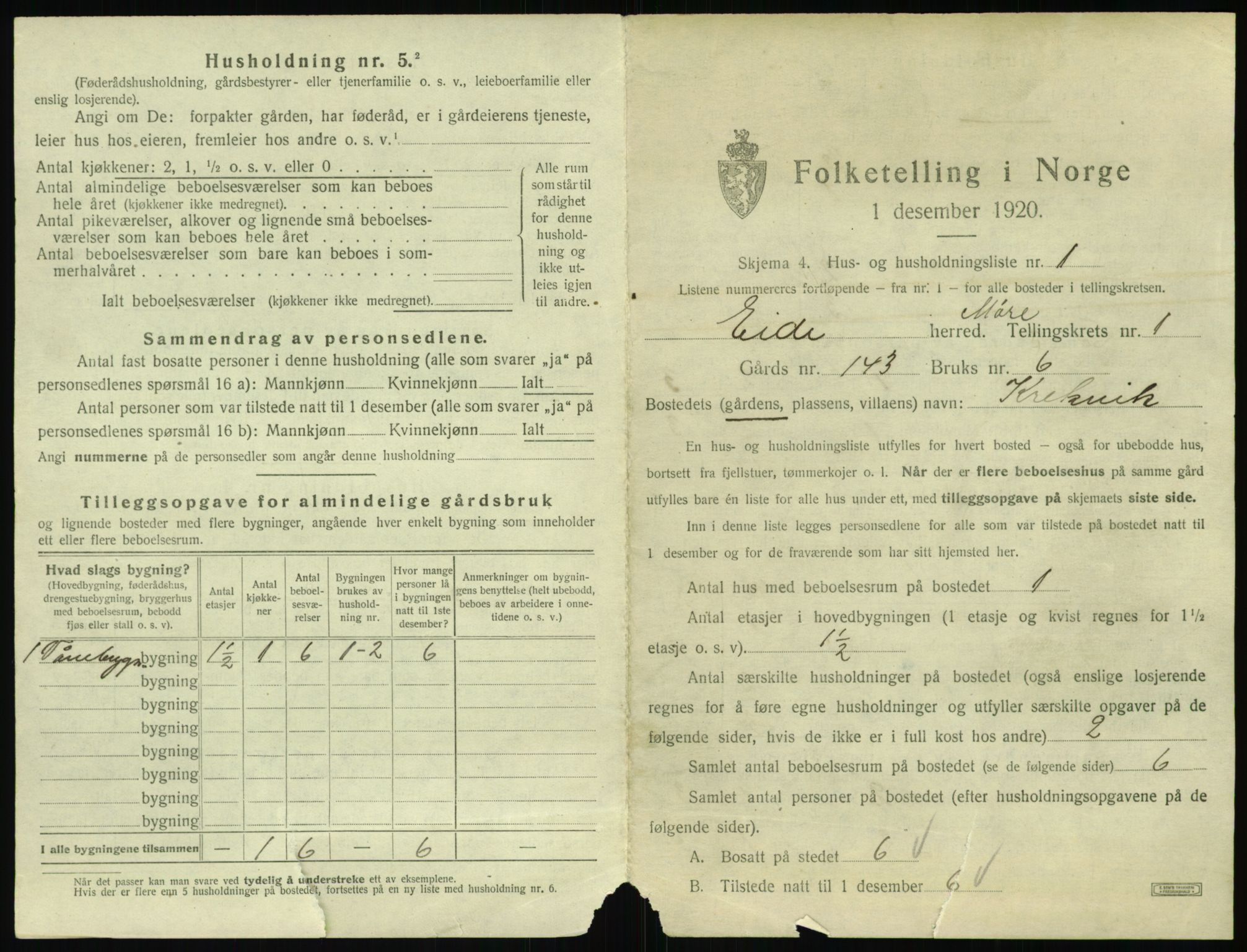 SAT, 1920 census for Eid (MR), 1920, p. 34