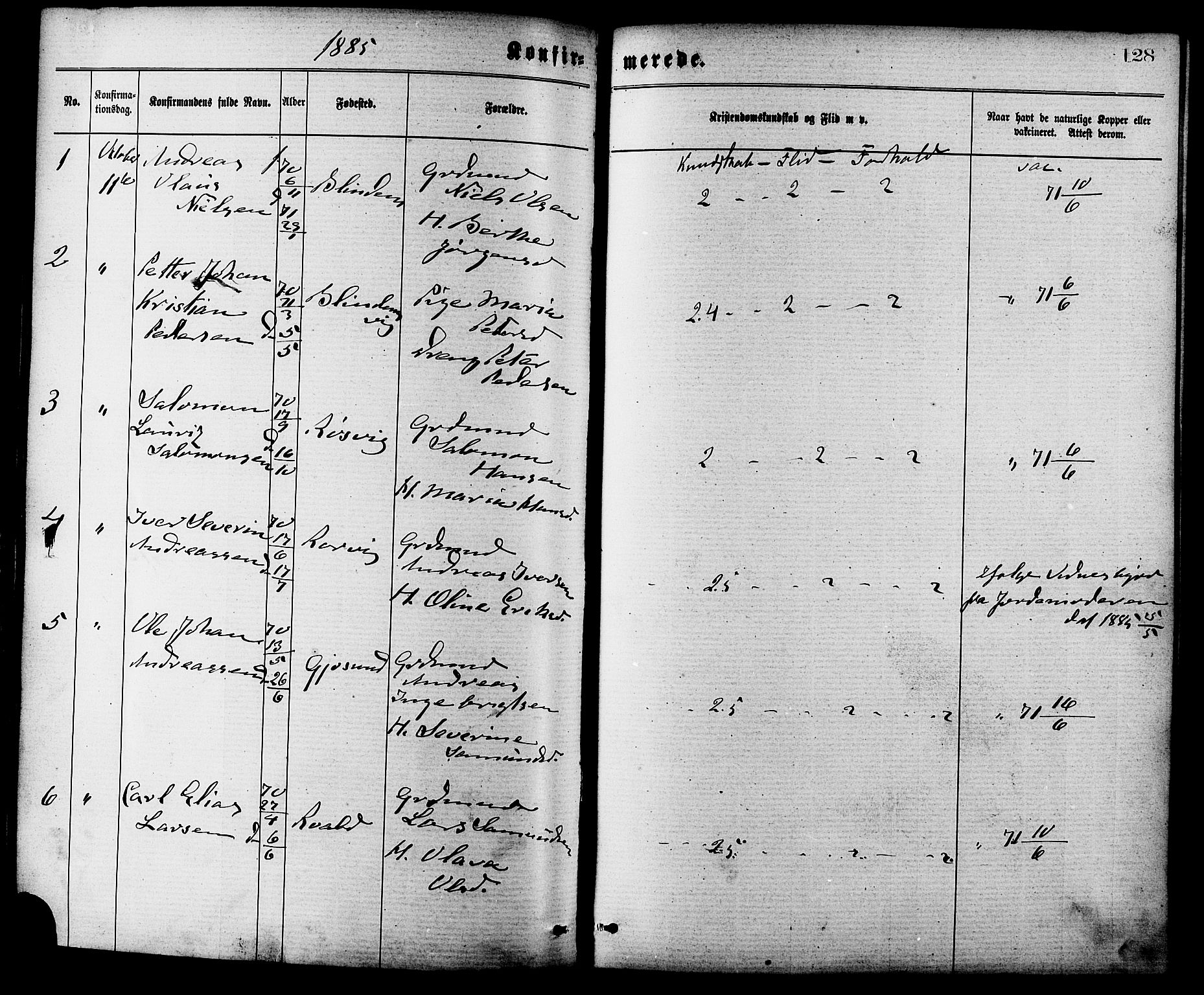 Ministerialprotokoller, klokkerbøker og fødselsregistre - Møre og Romsdal, AV/SAT-A-1454/537/L0519: Parish register (official) no. 537A03, 1876-1889, p. 128