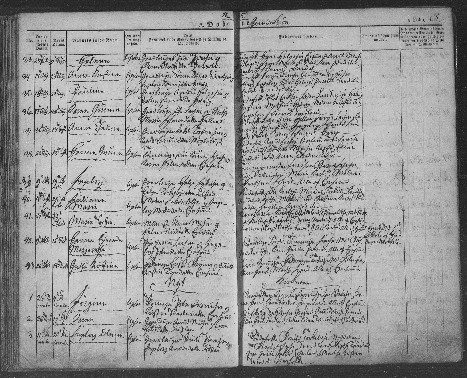 Eigersund sokneprestkontor, SAST/A-101807/S08/L0009: Parish register (official) no. A 9, 1827-1850, p. 65