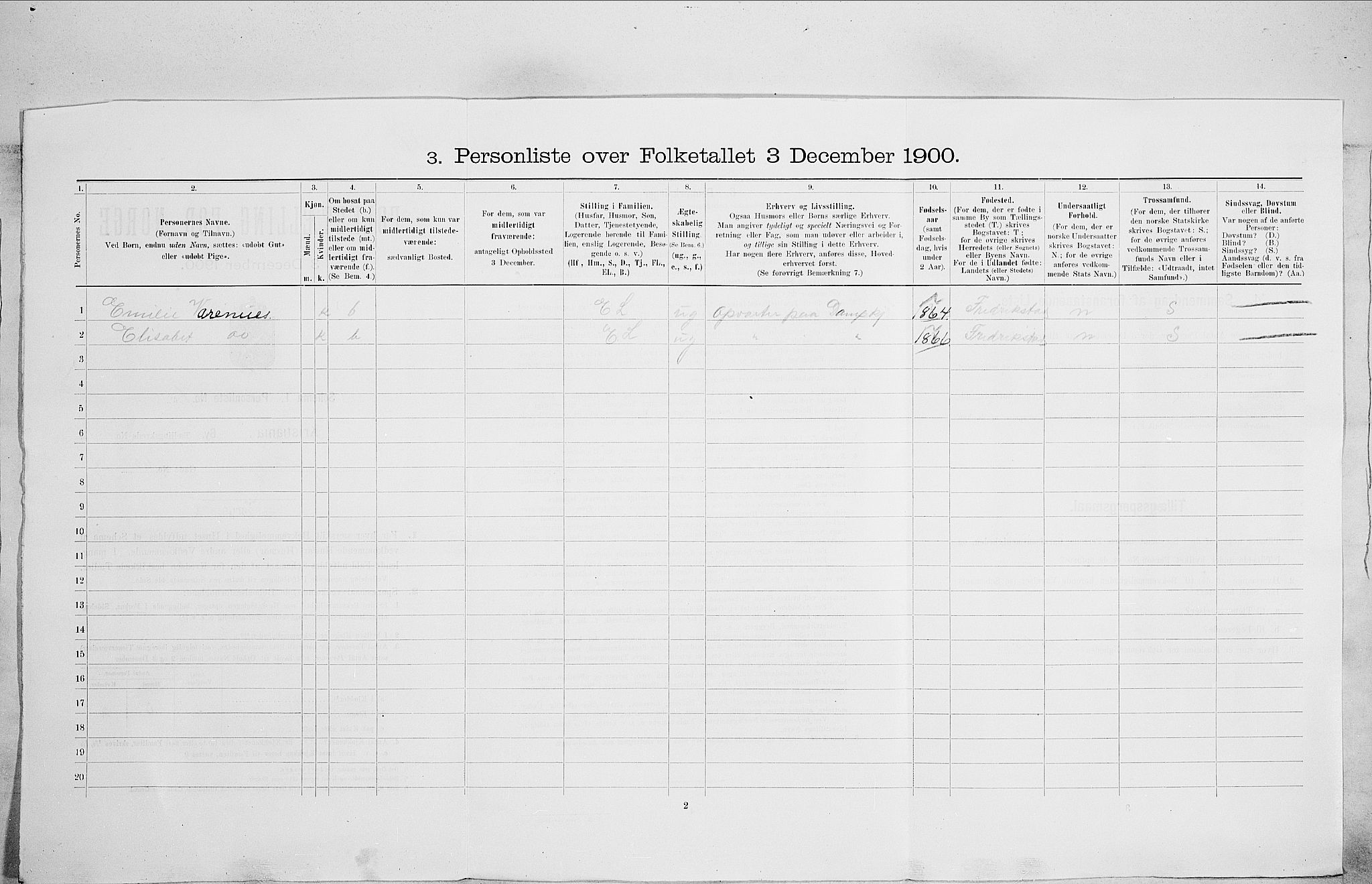 SAO, 1900 census for Kristiania, 1900, p. 65595