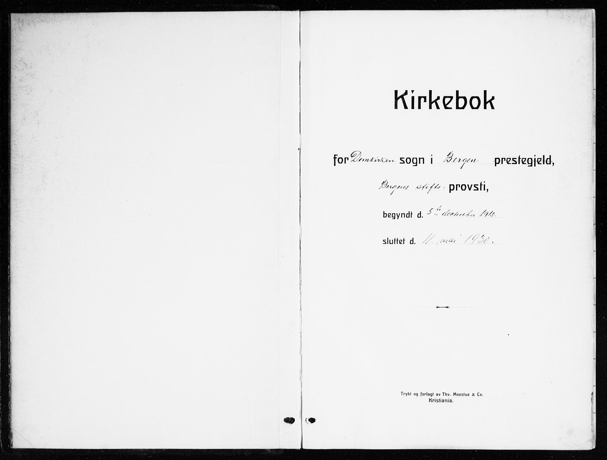 Domkirken sokneprestembete, AV/SAB-A-74801/H/Haa/L0032: Parish register (official) no. C 7, 1915-1930