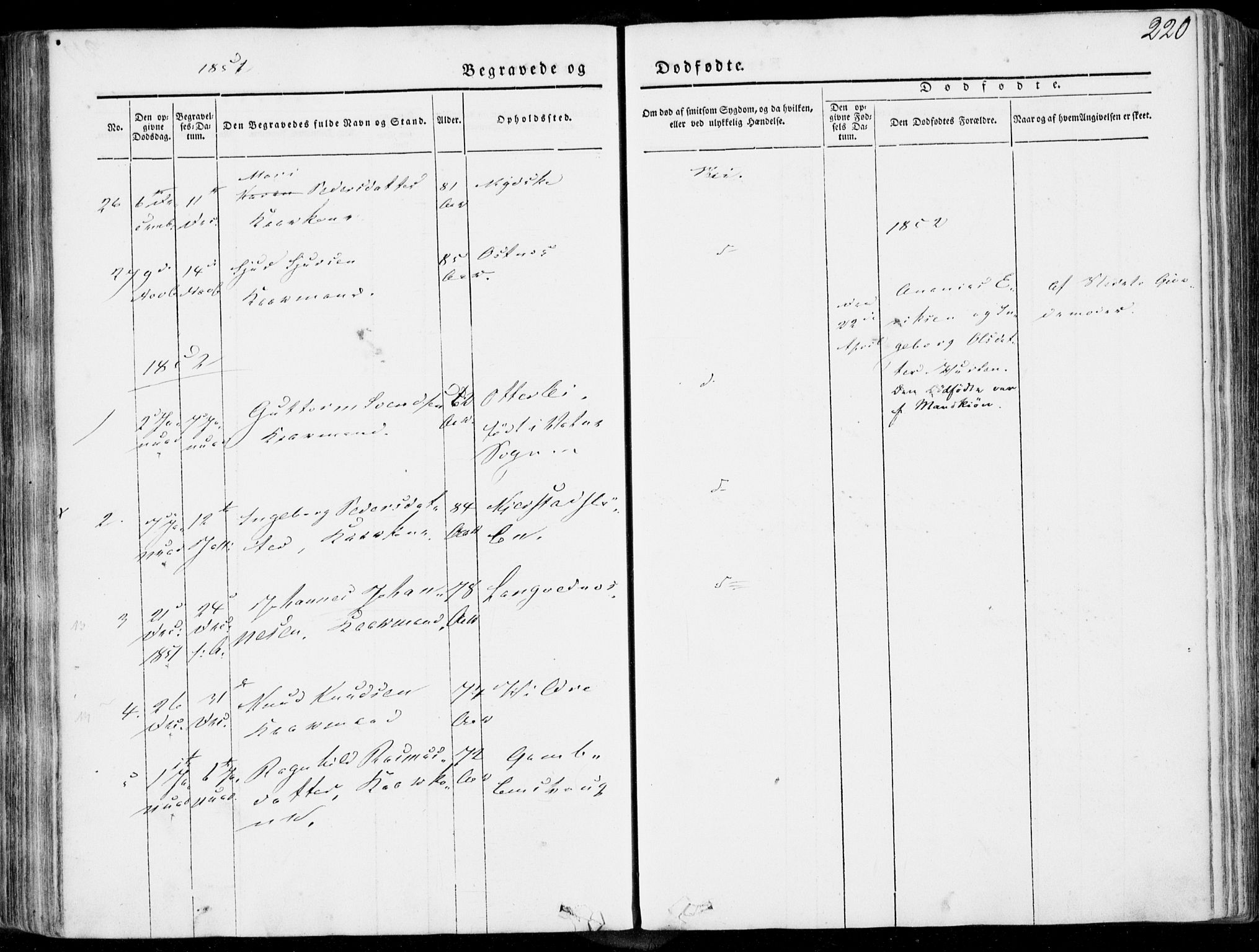Ministerialprotokoller, klokkerbøker og fødselsregistre - Møre og Romsdal, SAT/A-1454/536/L0497: Parish register (official) no. 536A06, 1845-1865, p. 220