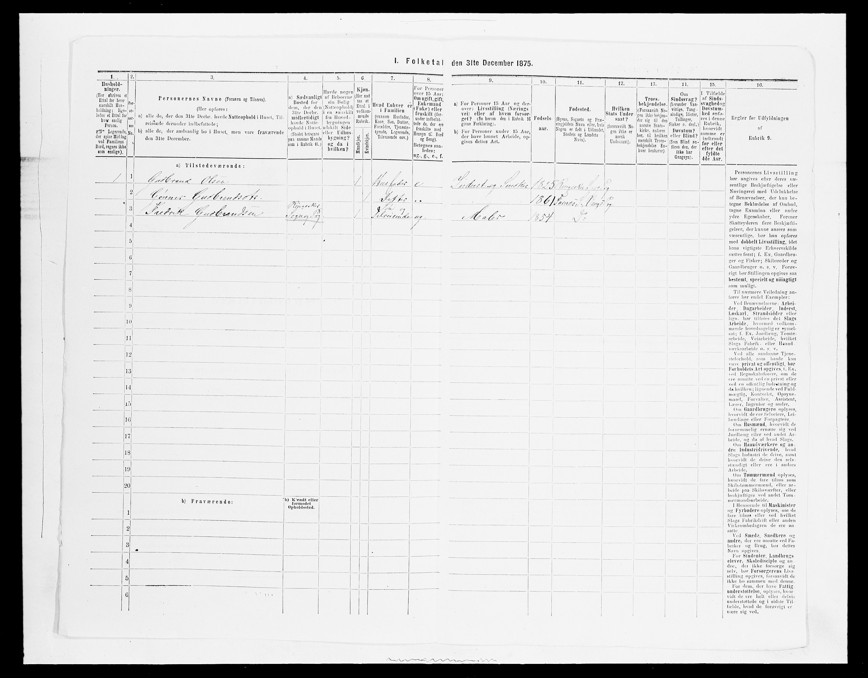 SAH, 1875 census for 0412P Ringsaker, 1875, p. 611