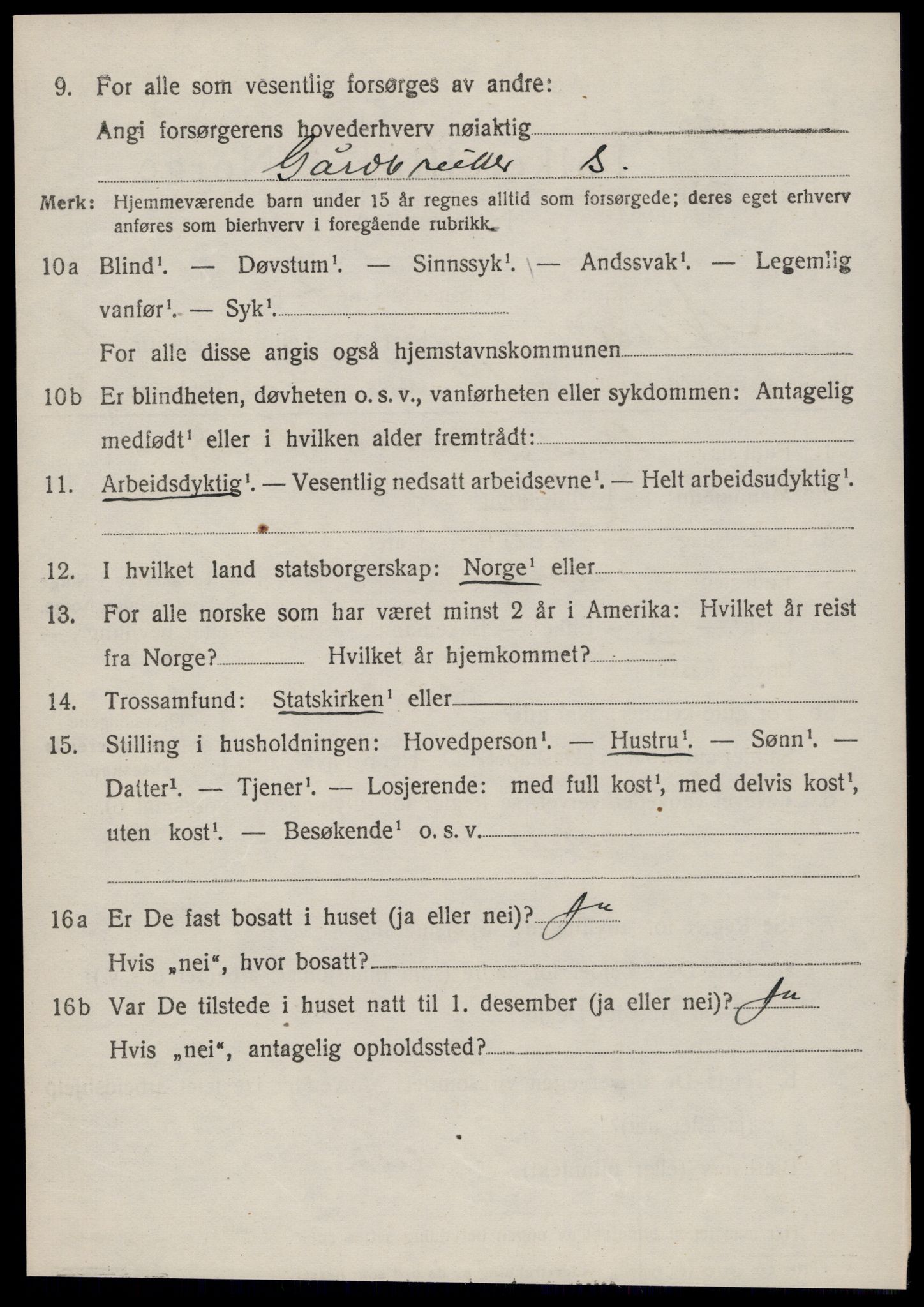 SAT, 1920 census for Nesset, 1920, p. 2969