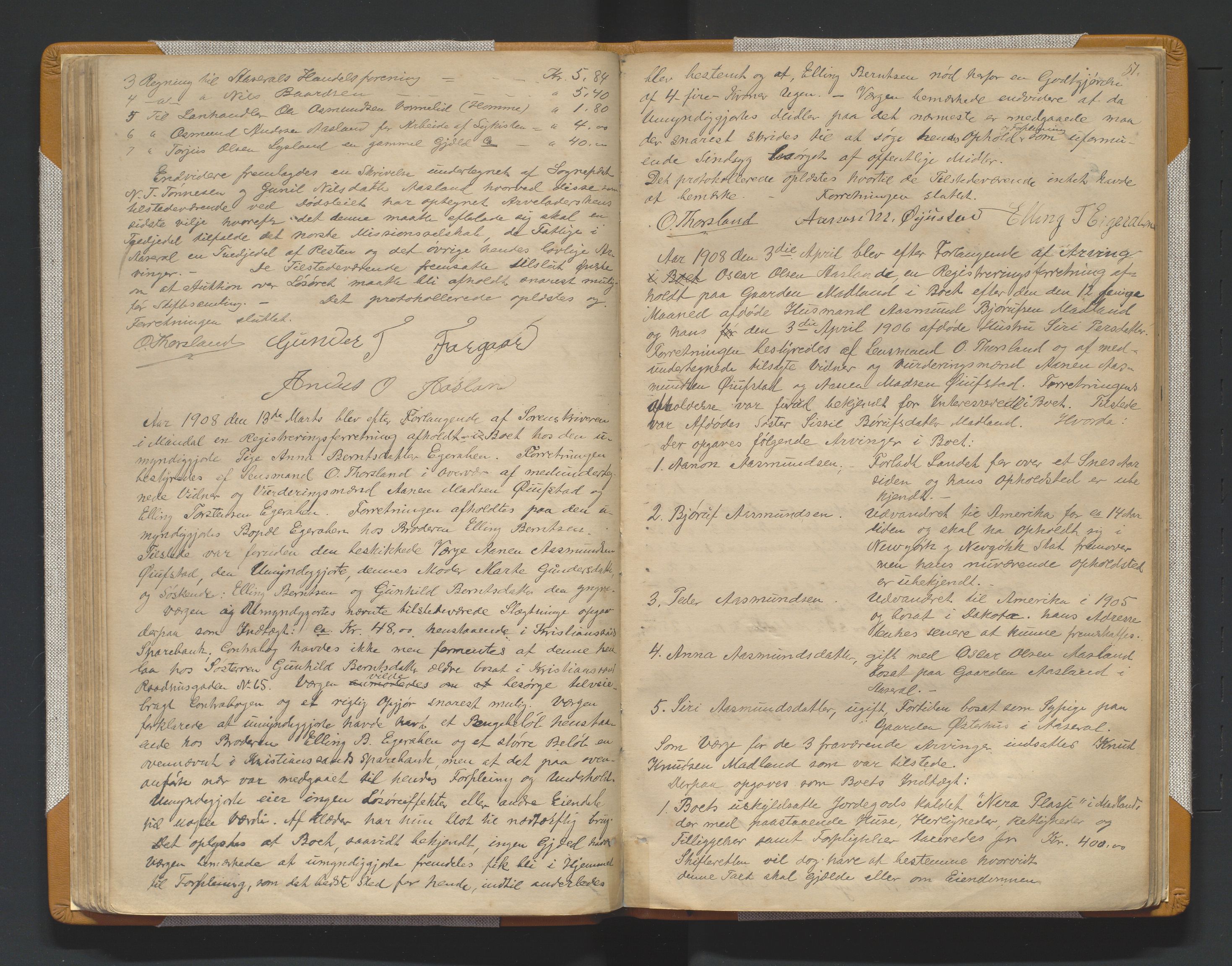 Mandal sorenskriveri, AV/SAK-1221-0005/001/H/Hc/L0061: Skifteregistreringsprotokoll nr 17 Åseral, 1876-1928, p. 51