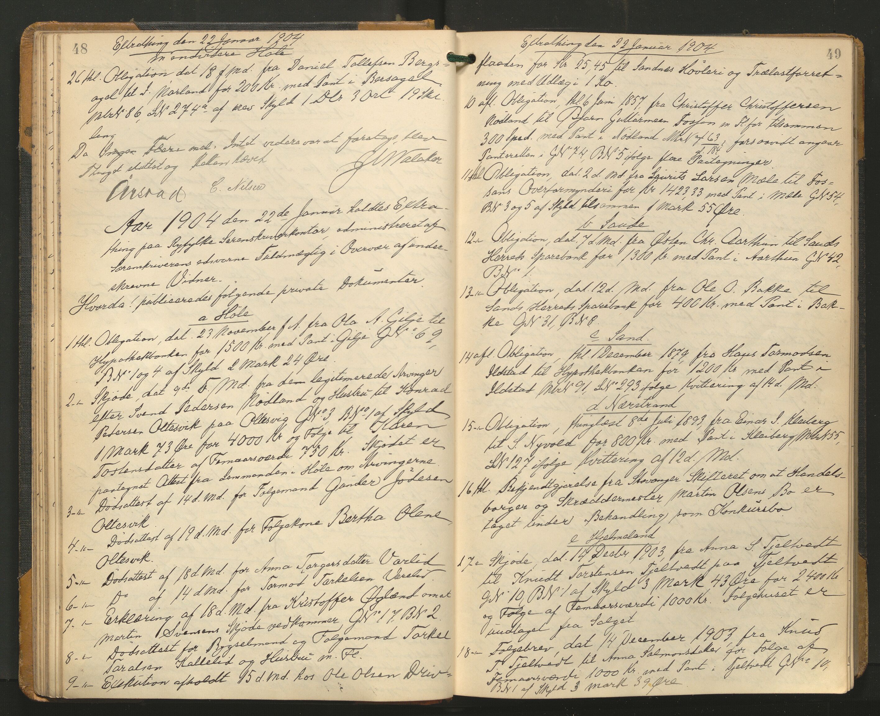 Ryfylke tingrett, AV/SAST-A-100055/001/I/IB/IB0/L0021: Tingbok, Ryfylke, 1903-1906, p. 48-49