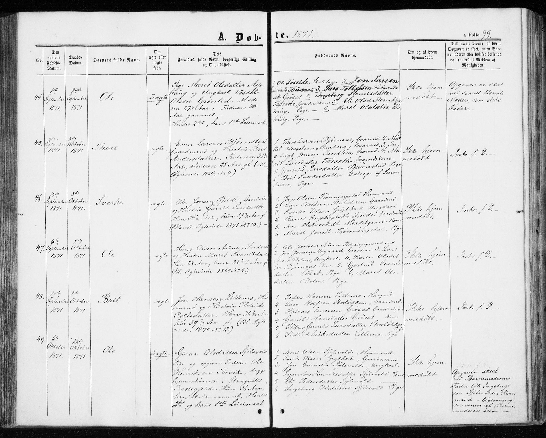 Ministerialprotokoller, klokkerbøker og fødselsregistre - Møre og Romsdal, AV/SAT-A-1454/598/L1067: Parish register (official) no. 598A01, 1858-1871, p. 99