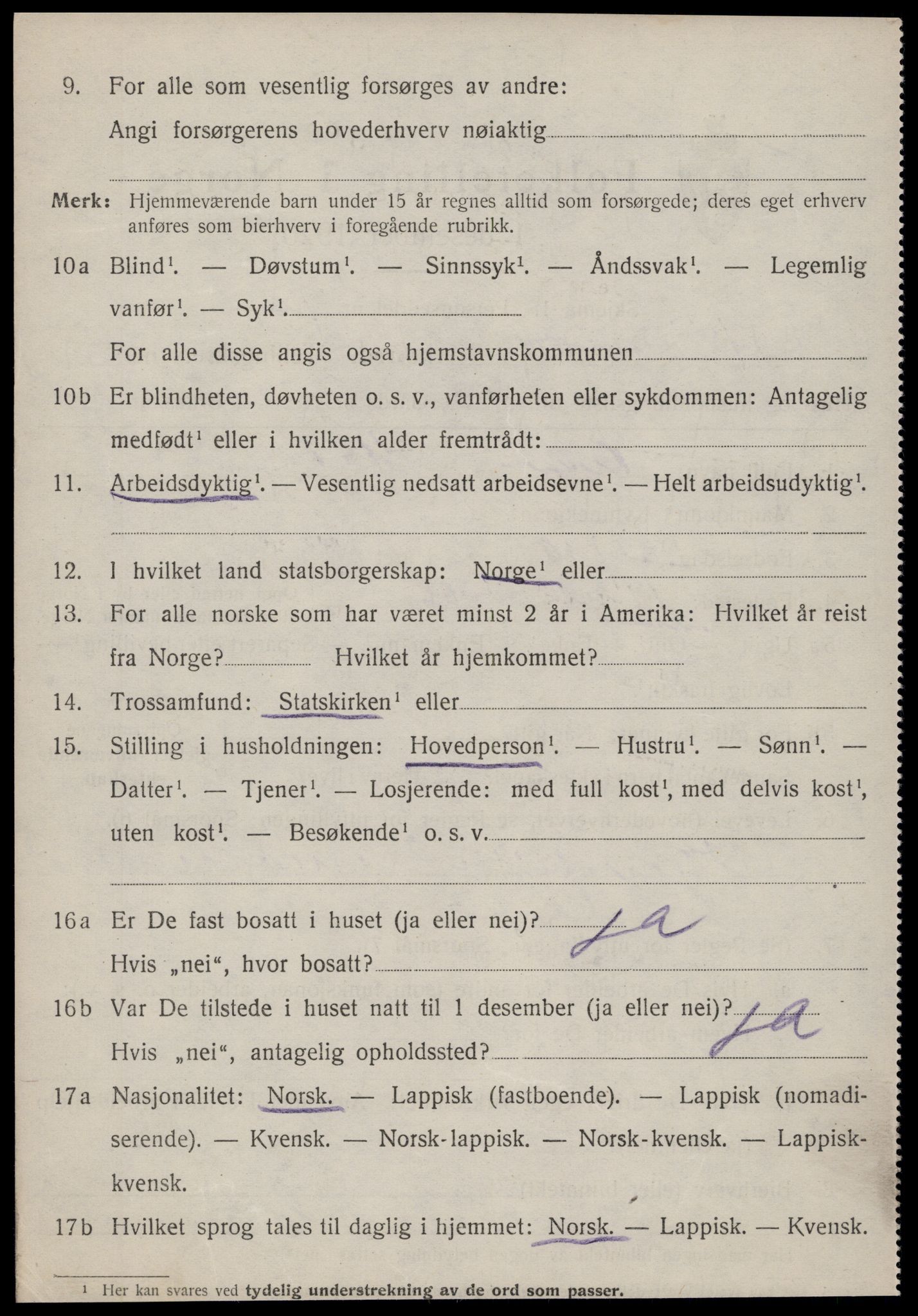 SAT, 1920 census for Kvenvær, 1920, p. 1417