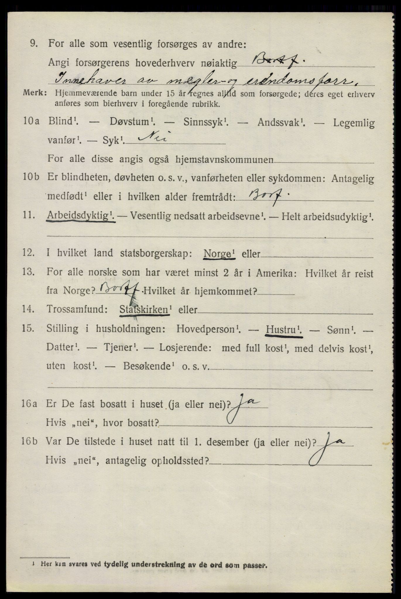 SAO, 1920 census for Moss land district, 1920, p. 2696